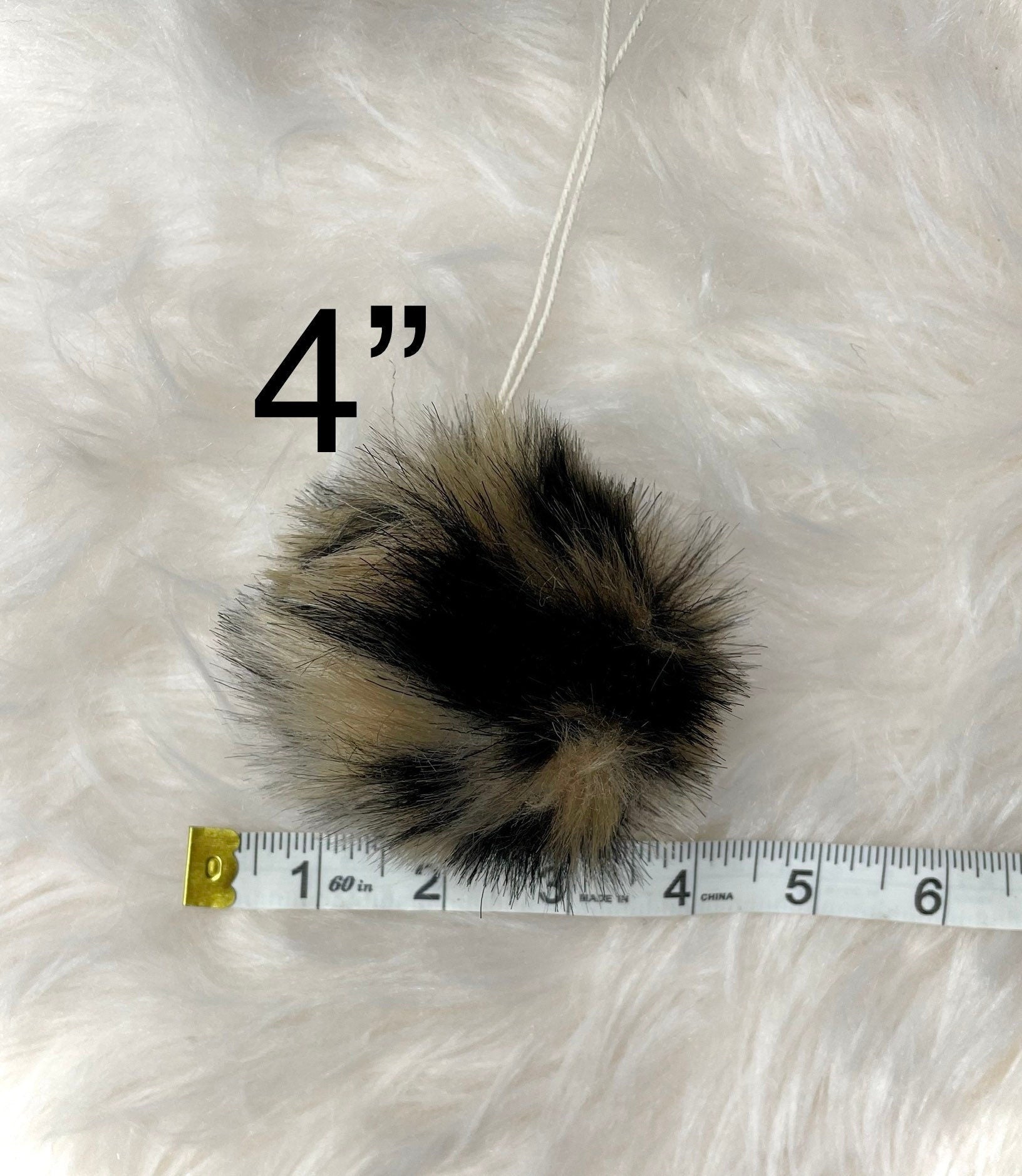 Cheetah Faux fur Pom Pom