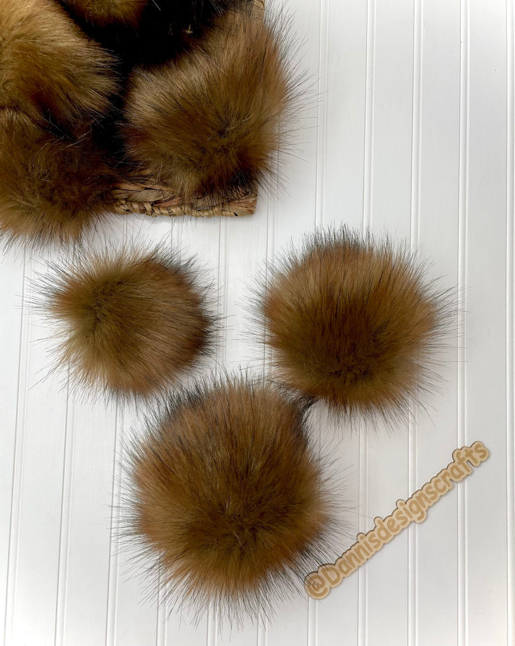 Arabian wolf faux fur pom pom