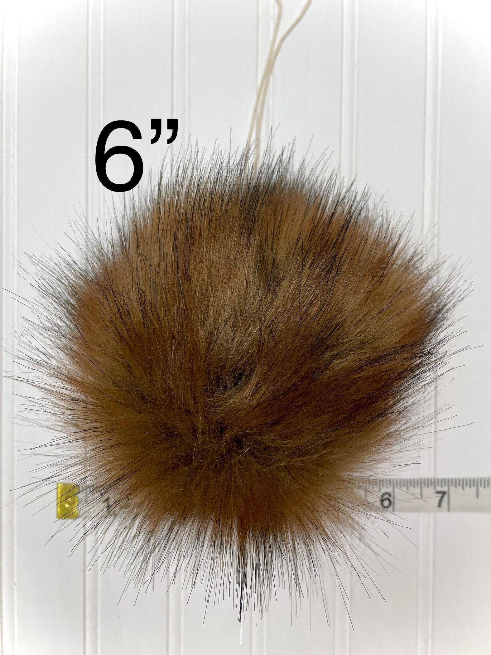 Arabian wolf faux fur pom pom