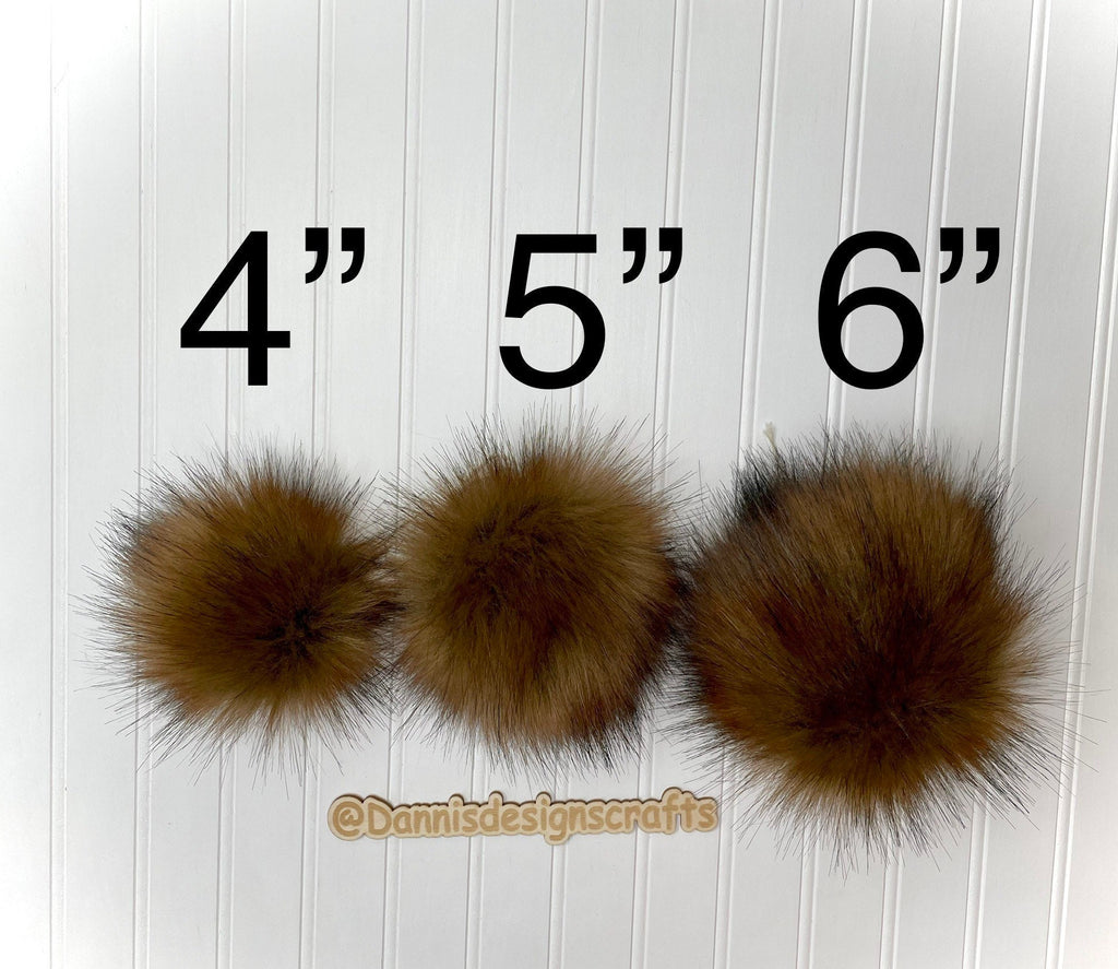 Arabian wolf faux fur pom pom