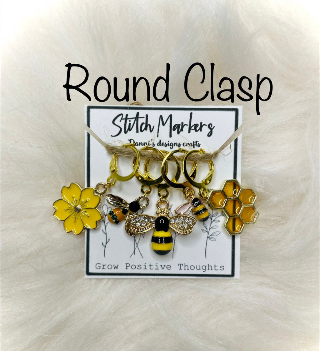 Honey bee stitch markers