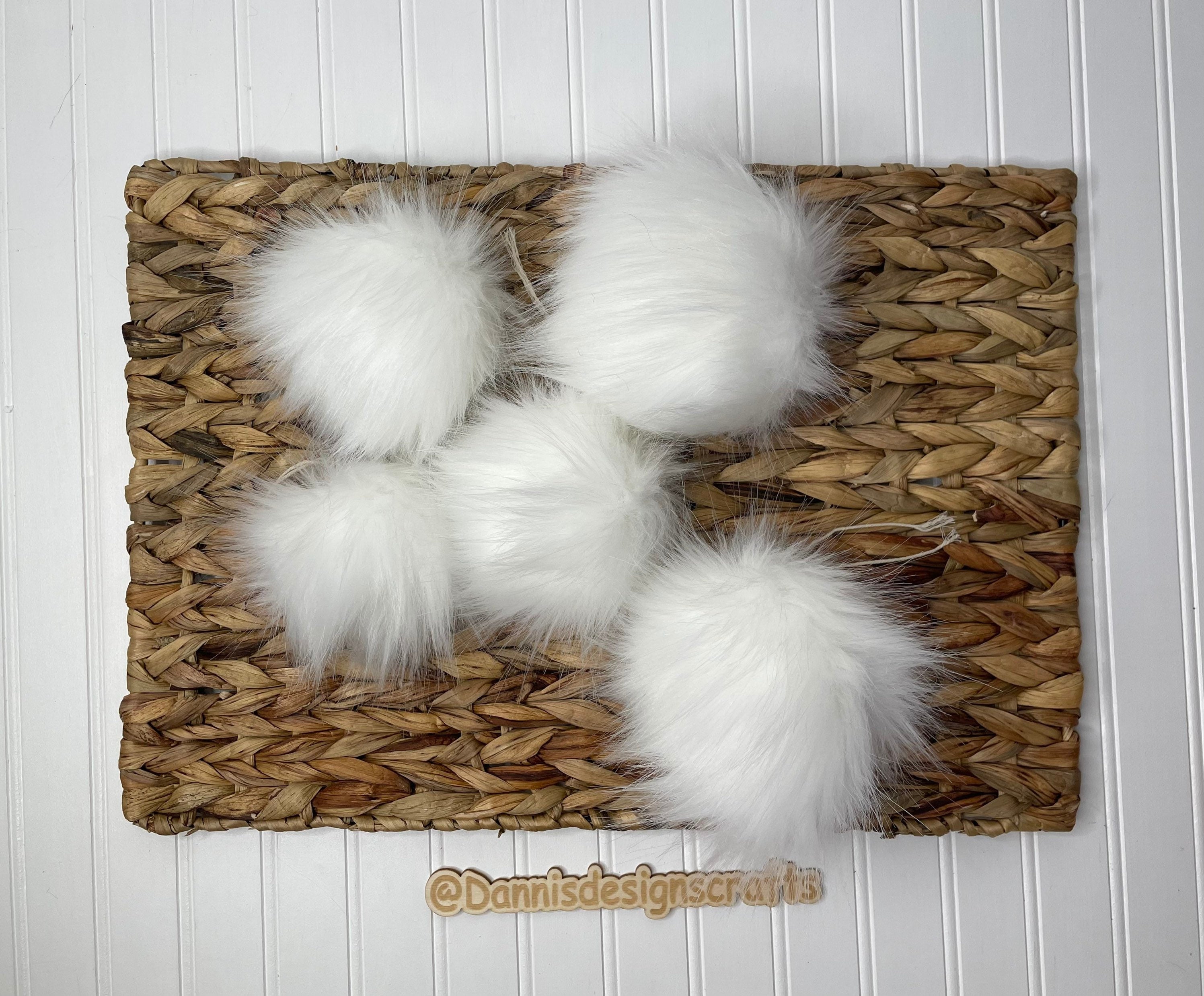 Arctic Fox white Faux fur Pom Pom