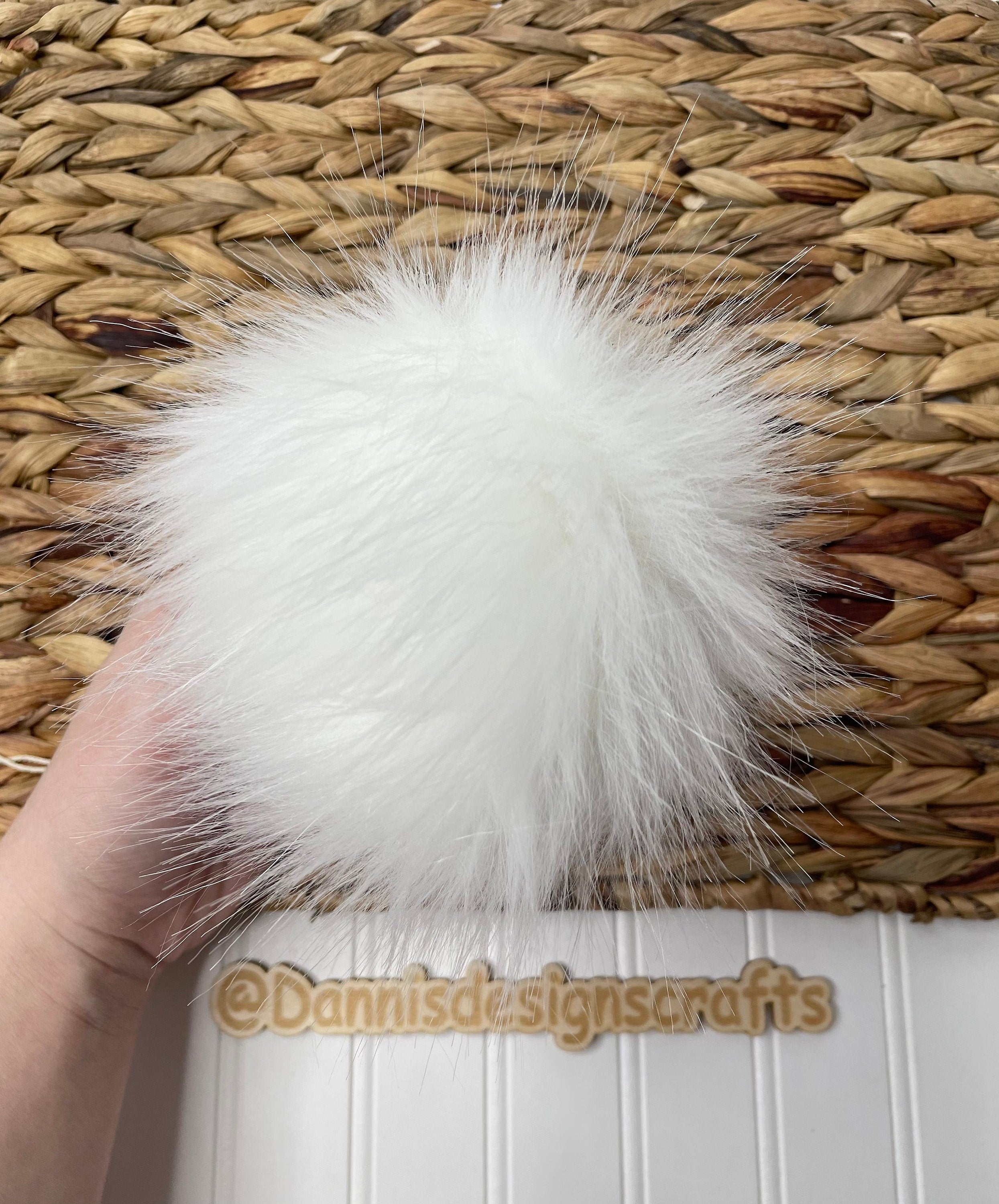 Arctic Fox white Faux fur Pom Pom