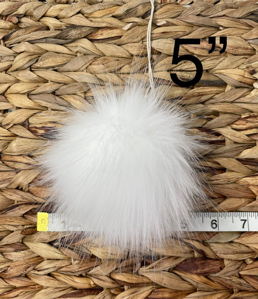 Arctic Fox white Faux fur Pom Pom