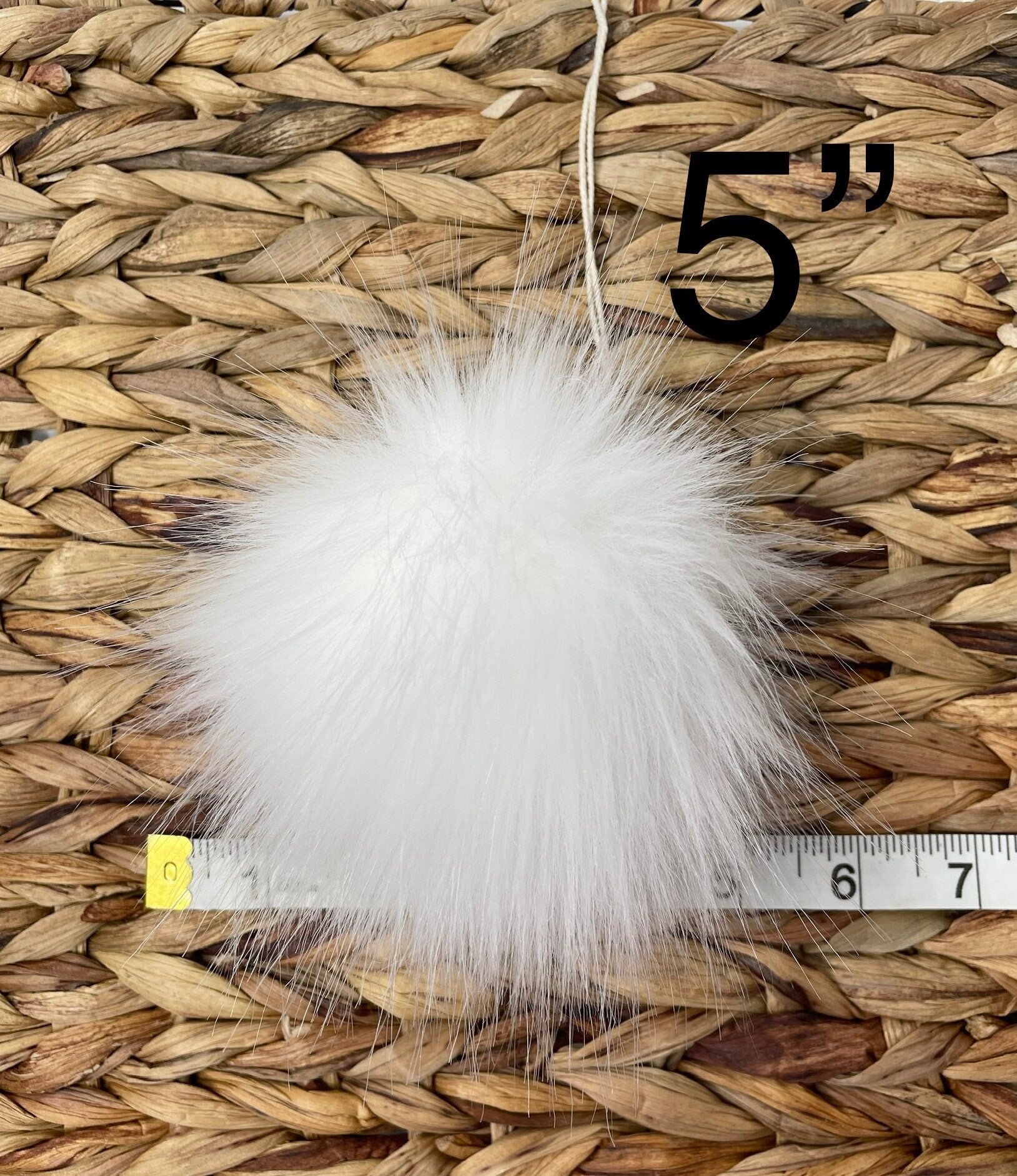 Arctic Fox white Faux fur Pom Pom