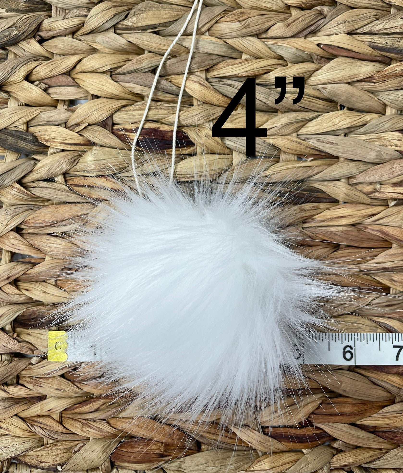Arctic Fox white Faux fur Pom Pom