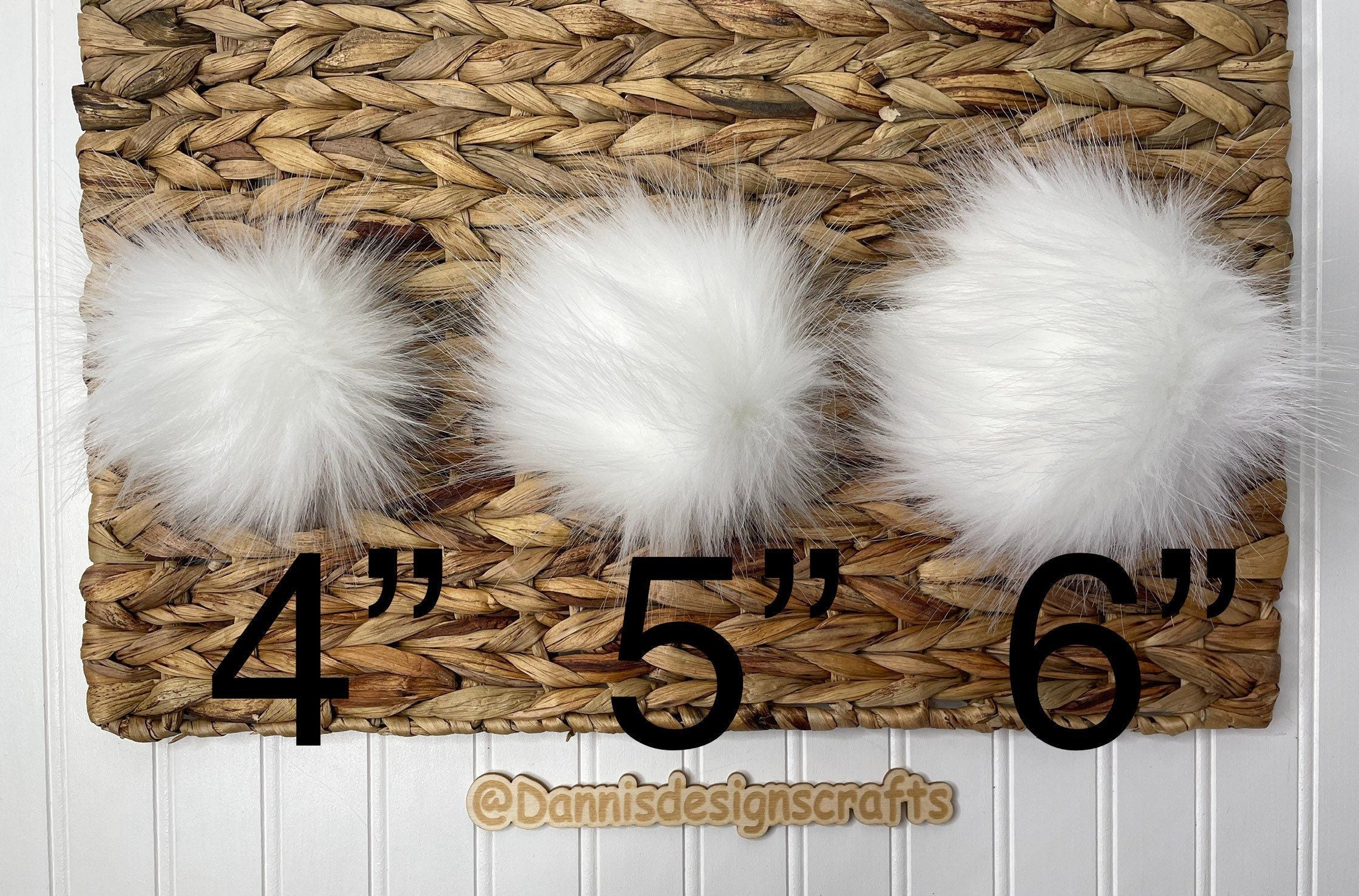 Arctic Fox white Faux fur Pom Pom