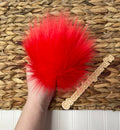 Fire red Faux fur Pom Pom