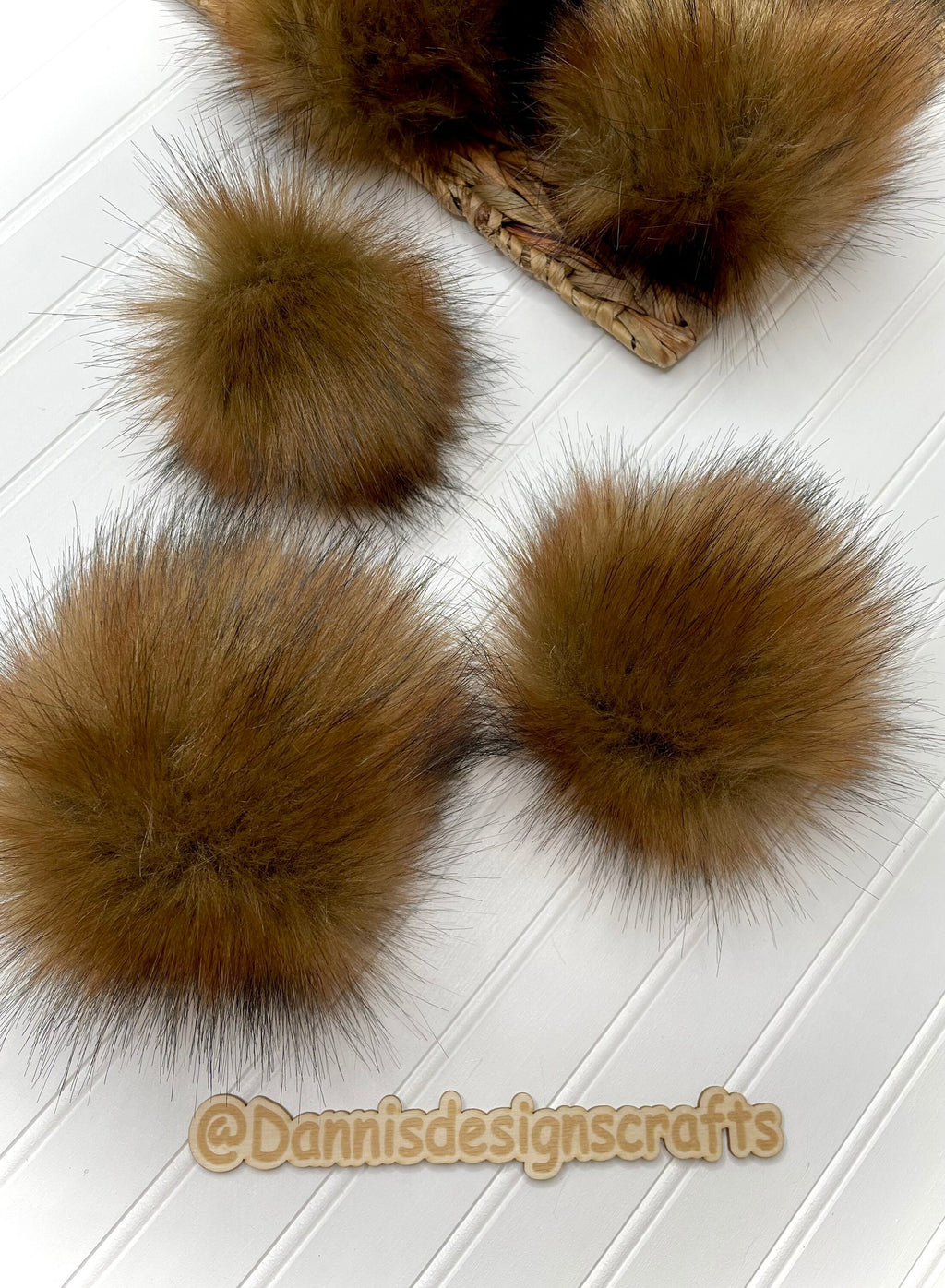 Arabian wolf faux fur pom pom