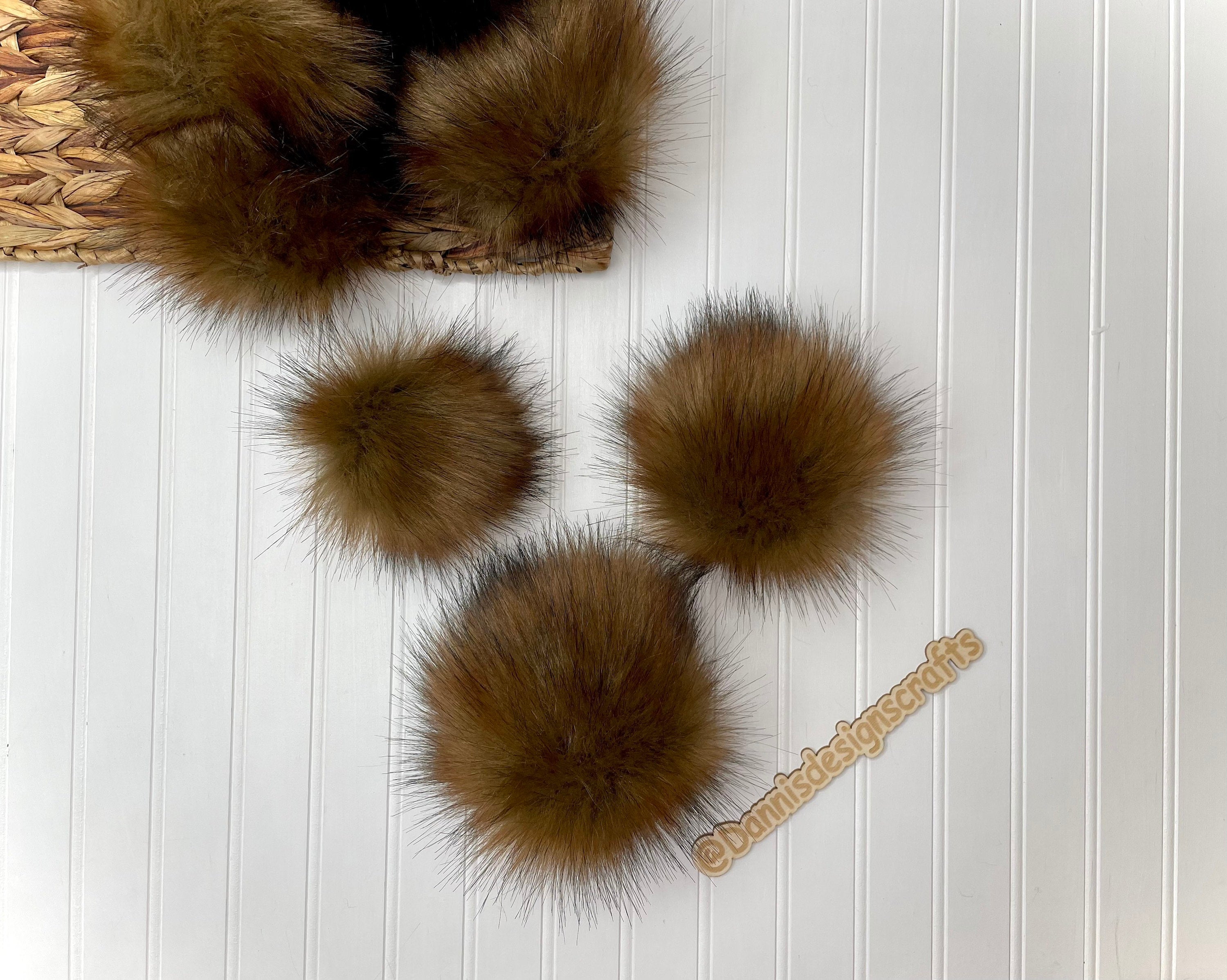 Arabian wolf faux fur pom pom