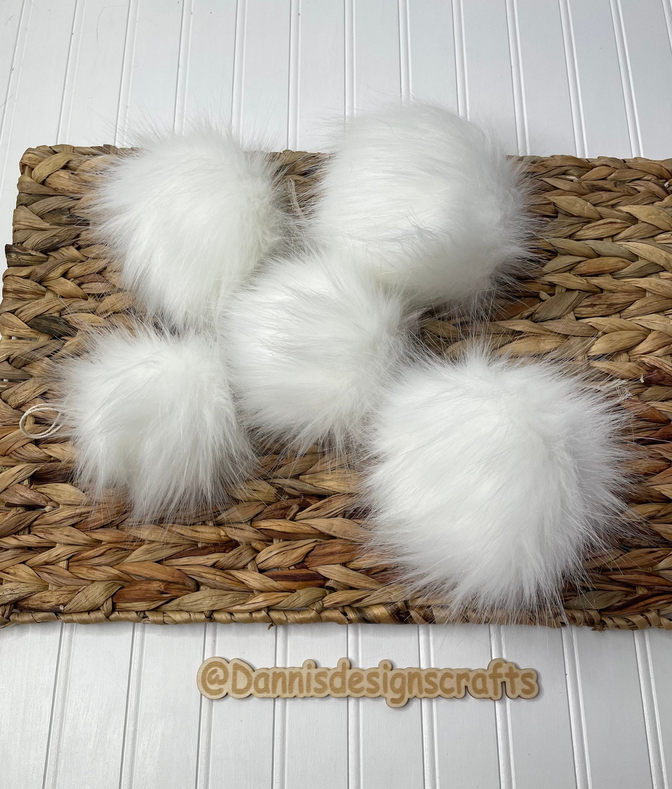 Arctic Fox white Faux fur Pom Pom