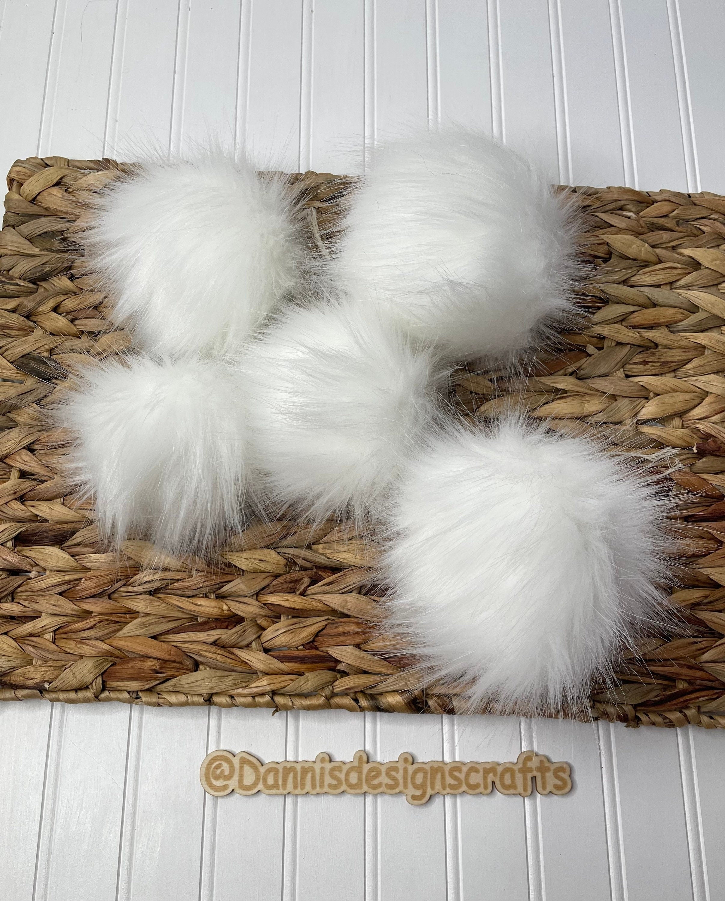 Arctic Fox white Faux fur Pom Pom