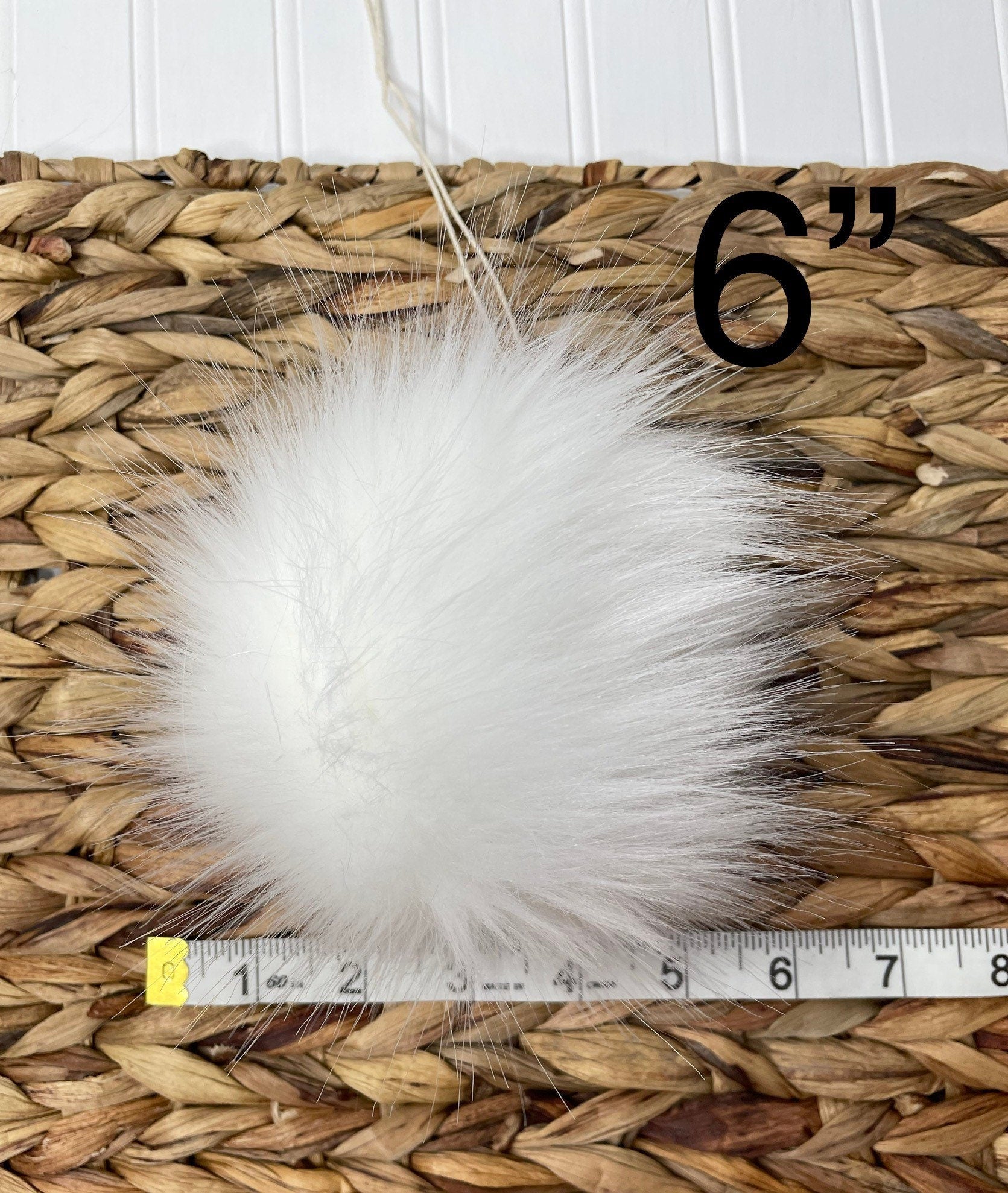 Arctic Fox white Faux fur Pom Pom