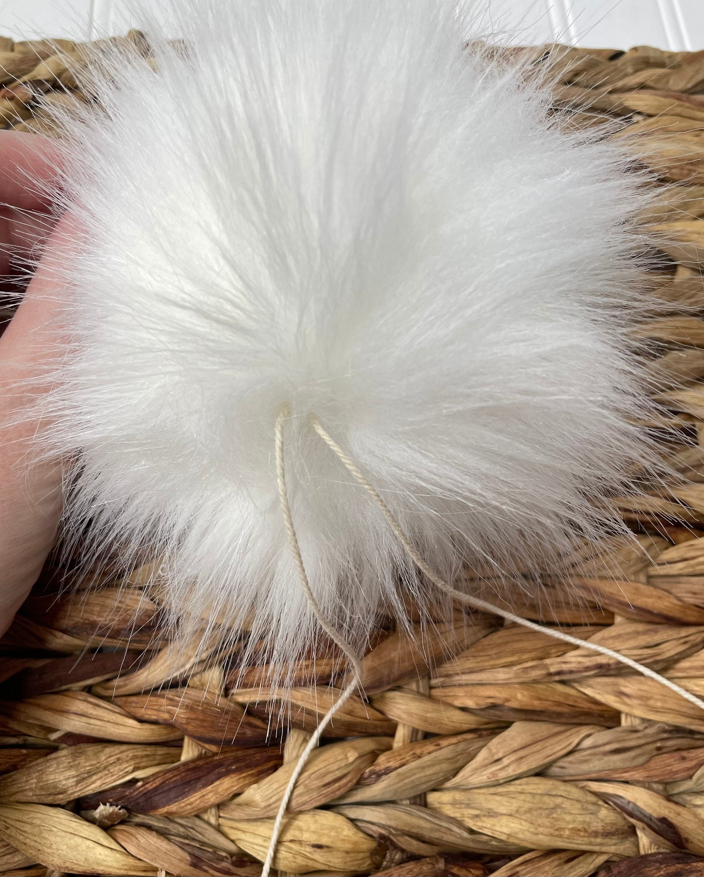 Arctic Fox white Faux fur Pom Pom