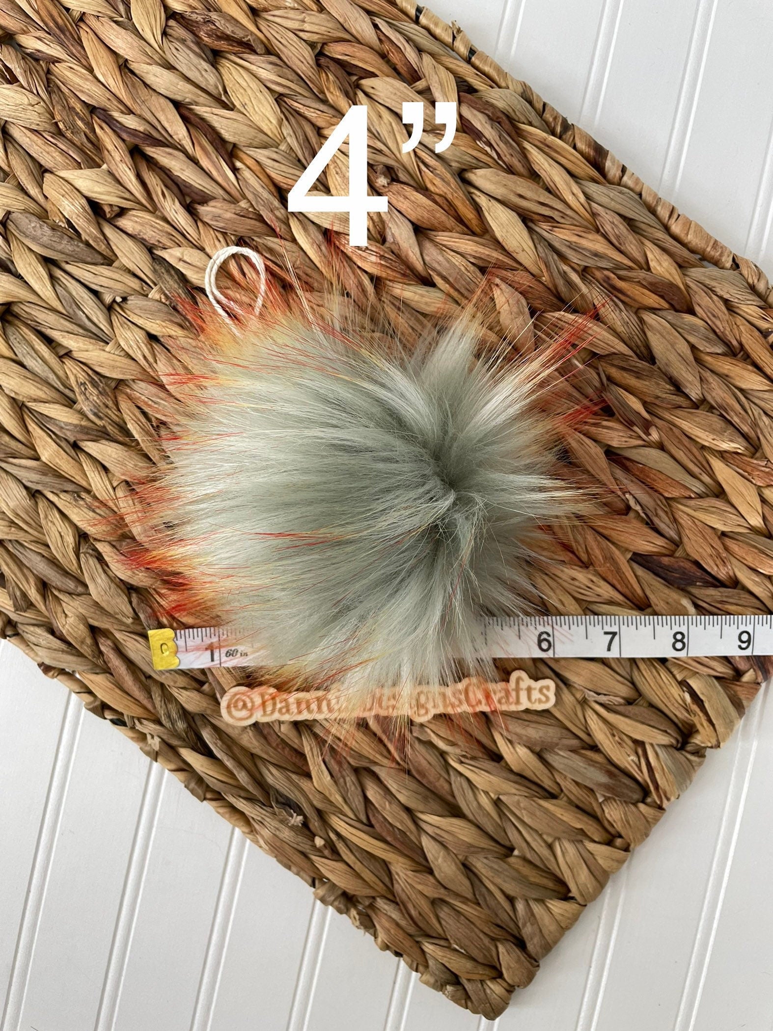 Luxe green - blue and orange faux fur Pom Poms