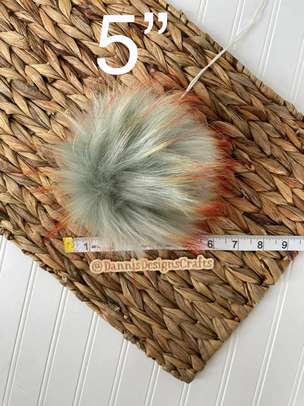 Luxe green - blue and orange faux fur Pom Poms