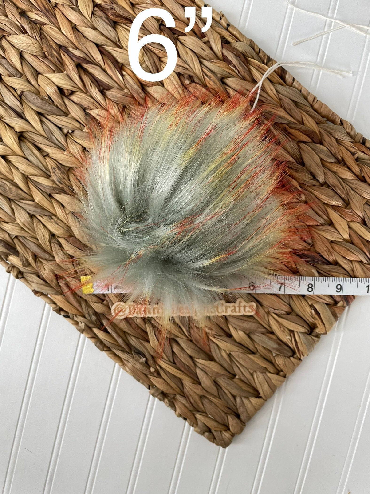 Luxe green - blue and orange faux fur Pom Poms