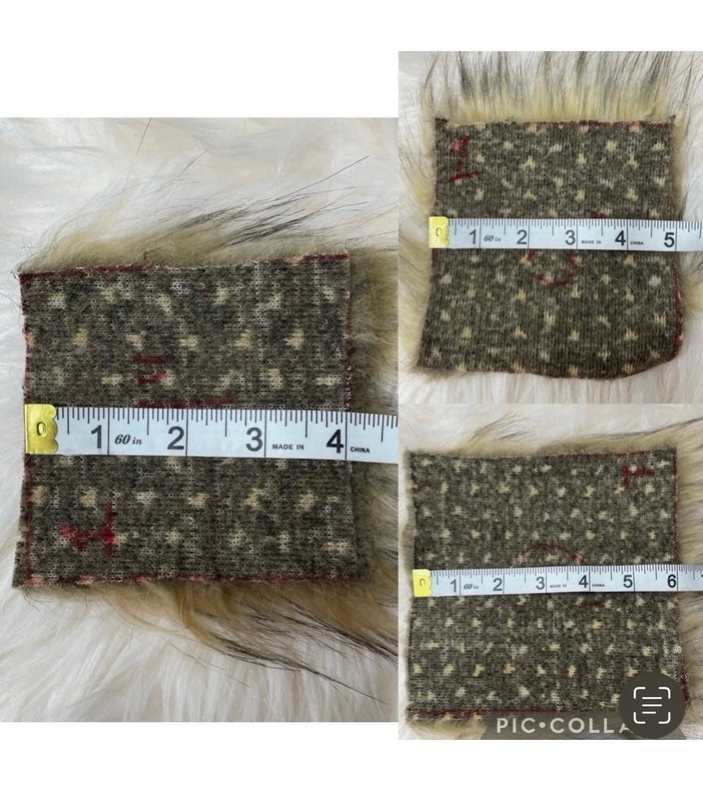 Red faux fur Pom Pom with tinsel