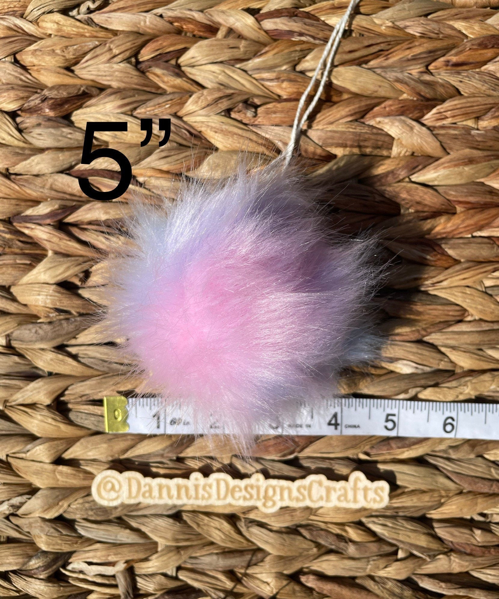 Rainbow sherbert faux fur Pom Poms