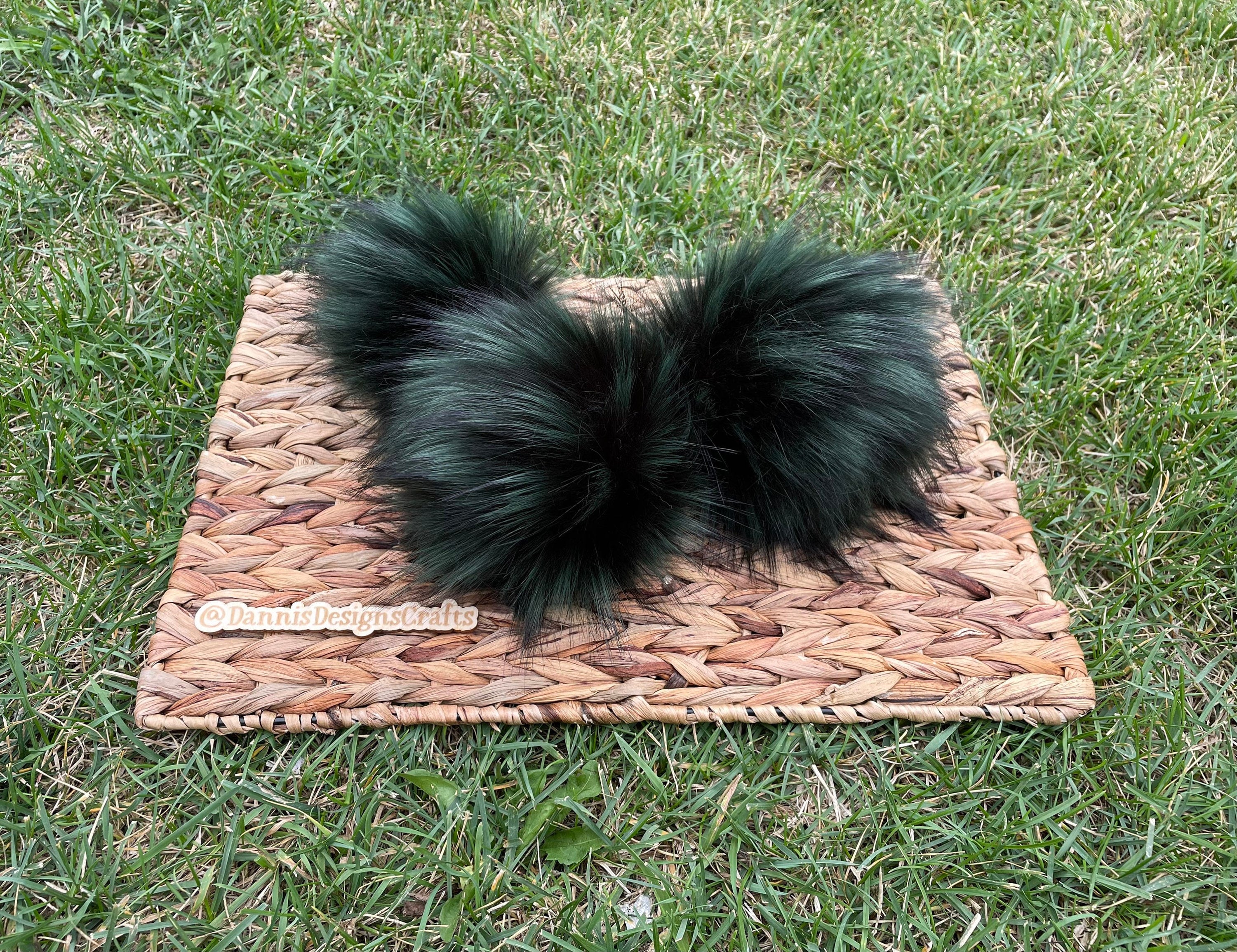 Pine tree Luxe faux fur Pom Poms