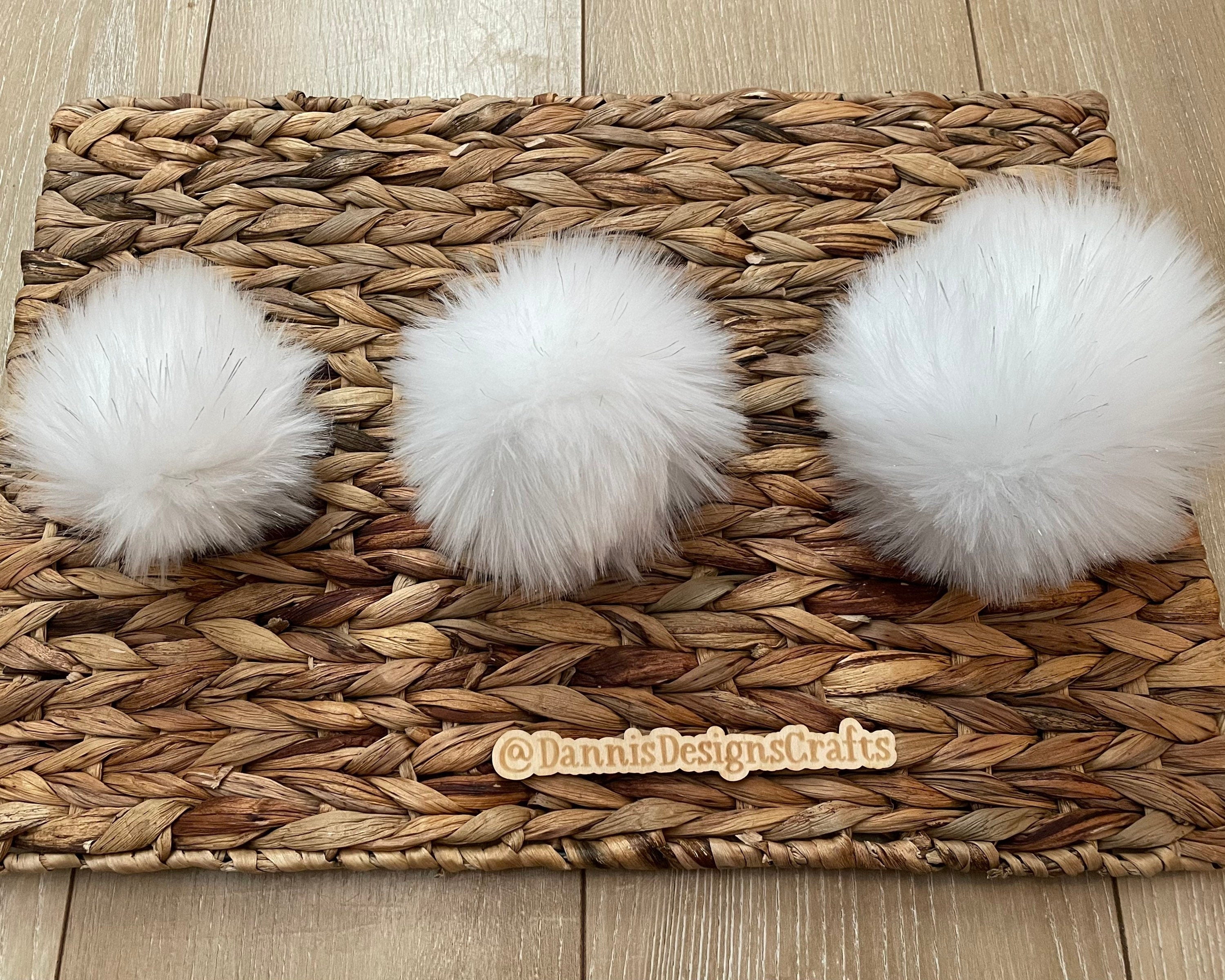 White with tinsel Faux fur Pom Pom