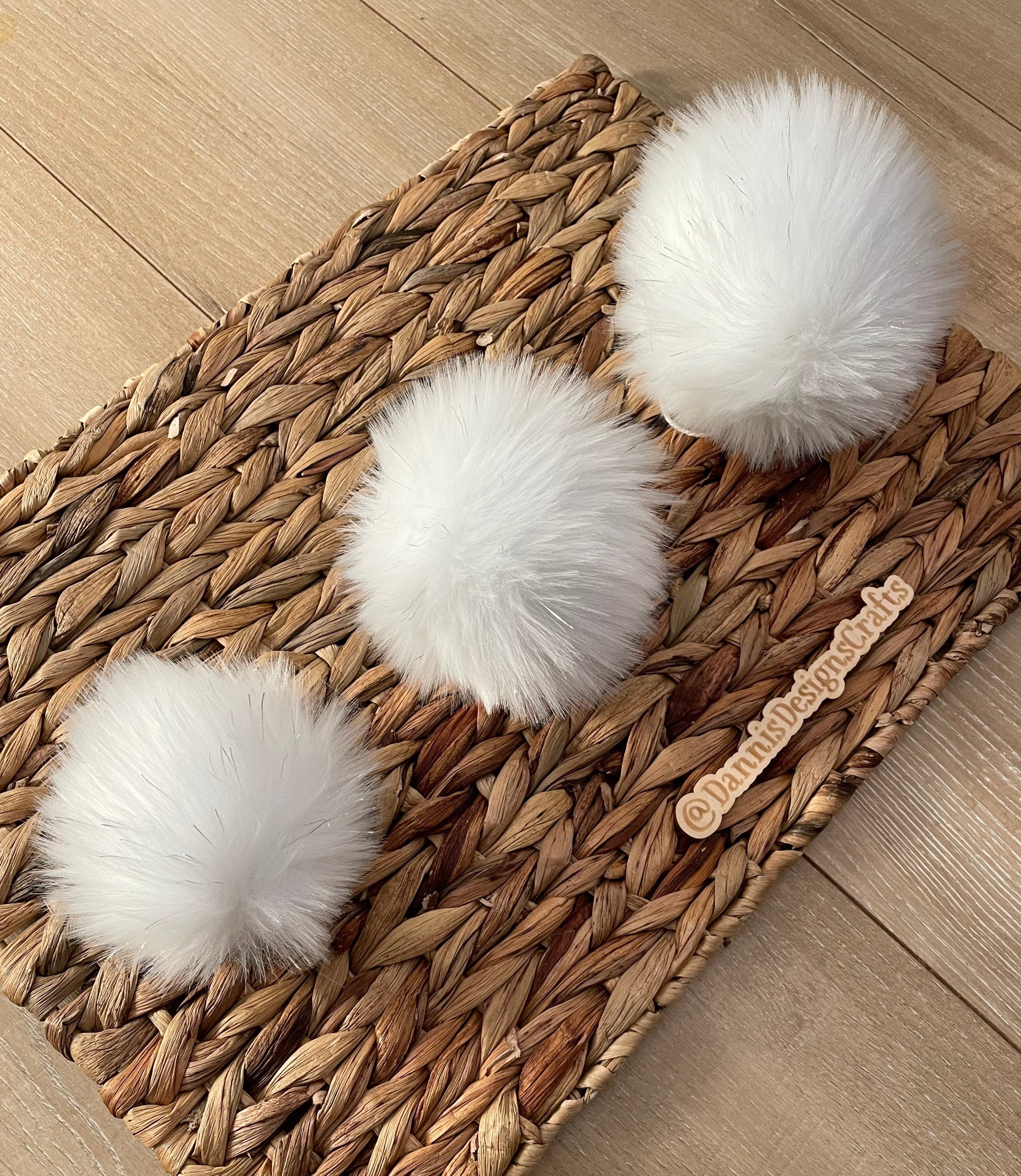 White with tinsel Faux fur Pom Pom