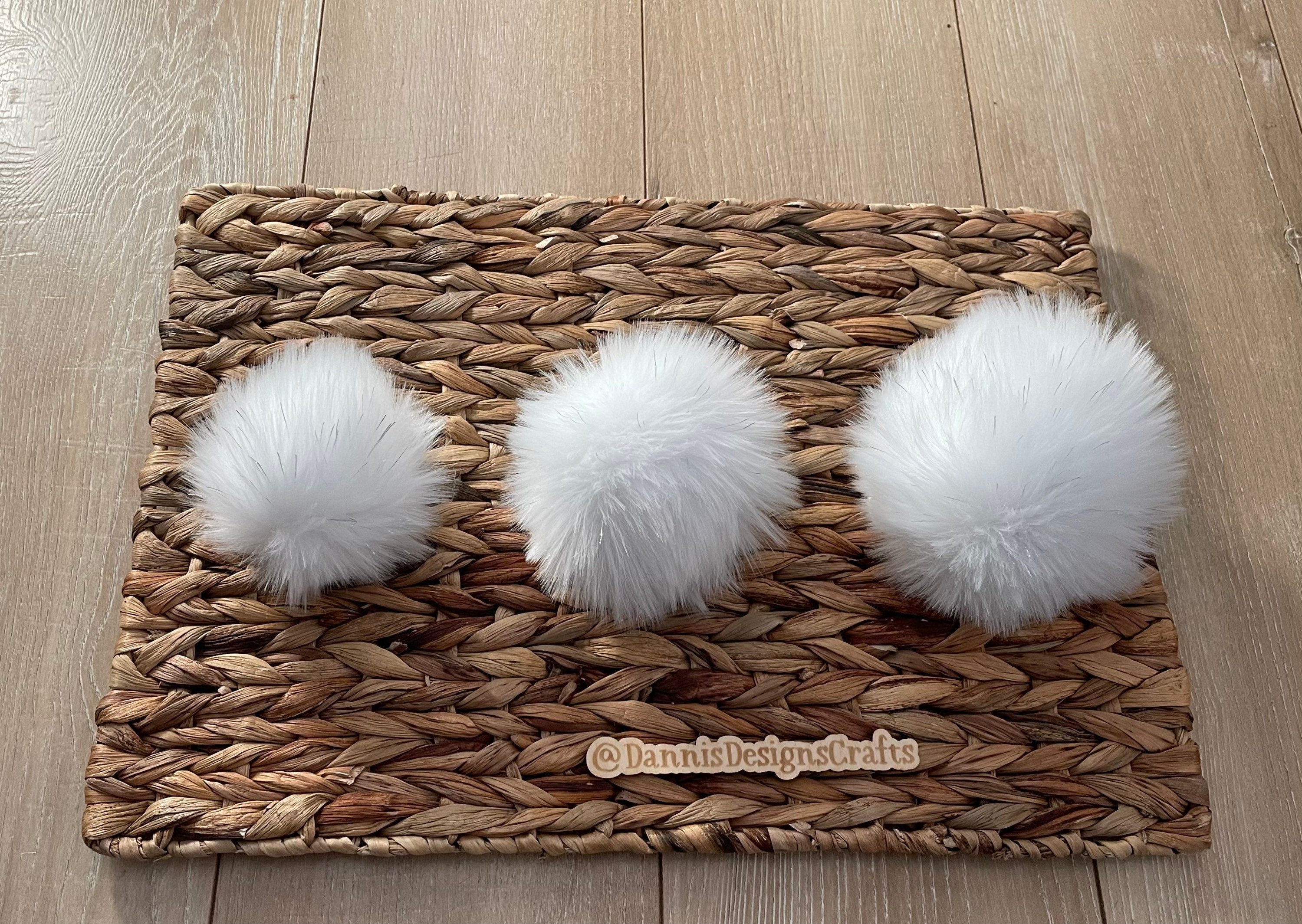 White with tinsel Faux fur Pom Pom