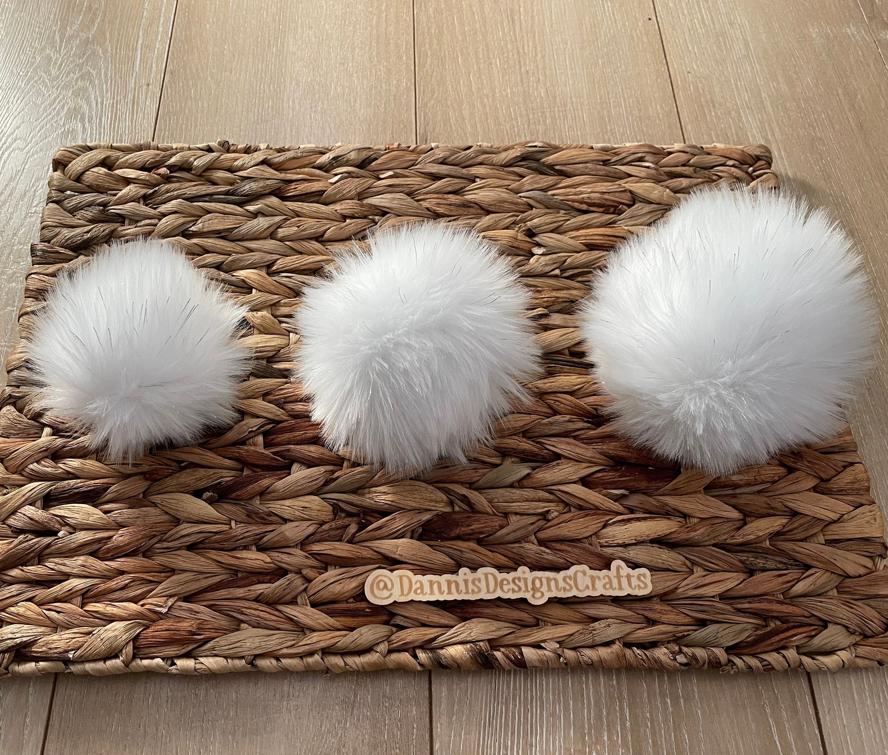 White with tinsel Faux fur Pom Pom