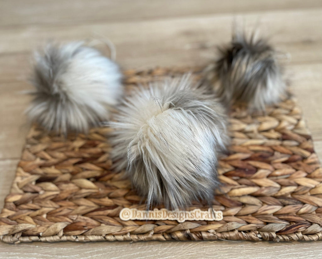 Mojave desert wolf faux fur Pom Pom