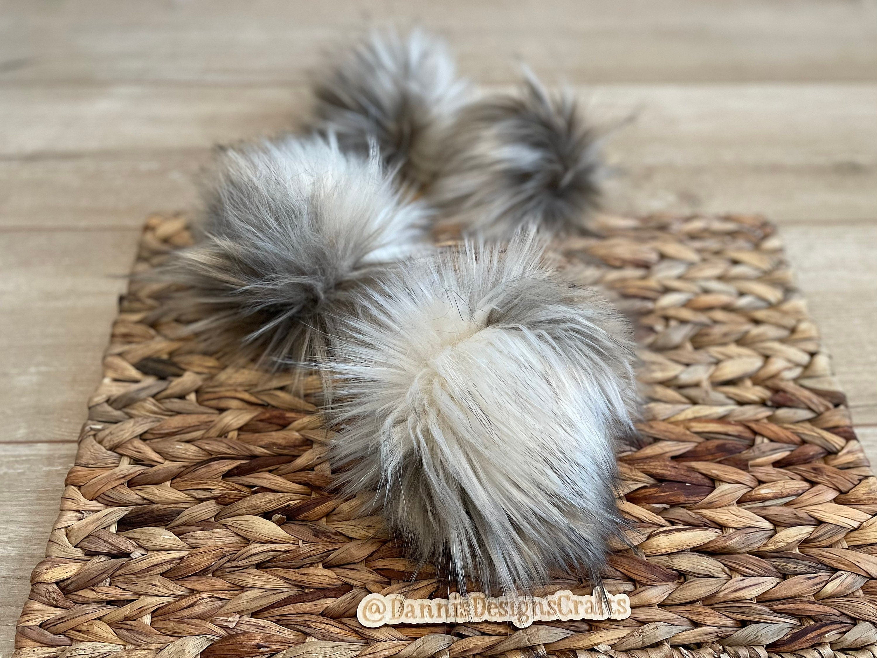 Mojave desert wolf faux fur Pom Pom
