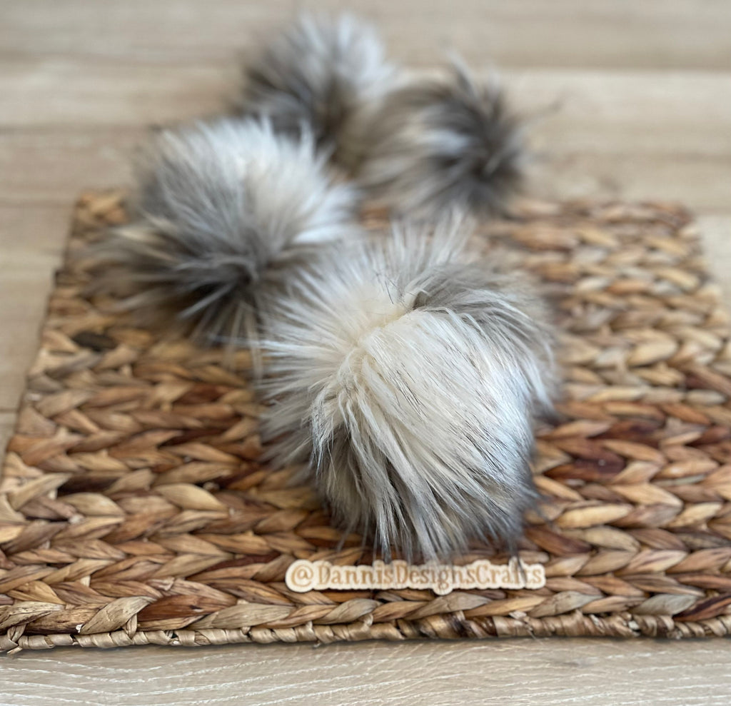 Mojave desert wolf faux fur Pom Pom