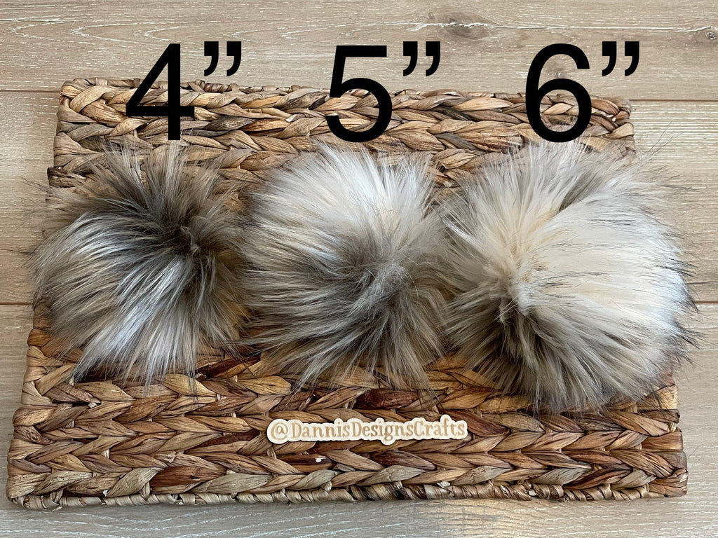 Mojave desert wolf faux fur Pom Pom