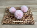Soft pink with shiny tinsel Faux fur Pom Pom