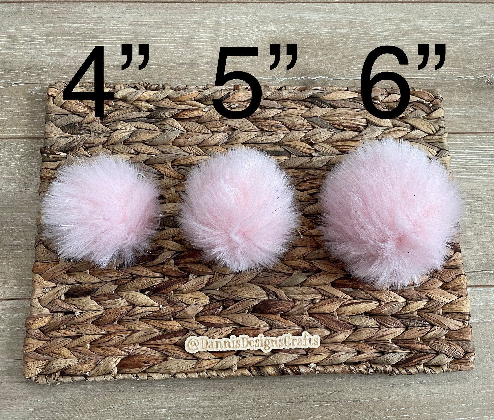 Soft pink with shiny tinsel Faux fur Pom Pom