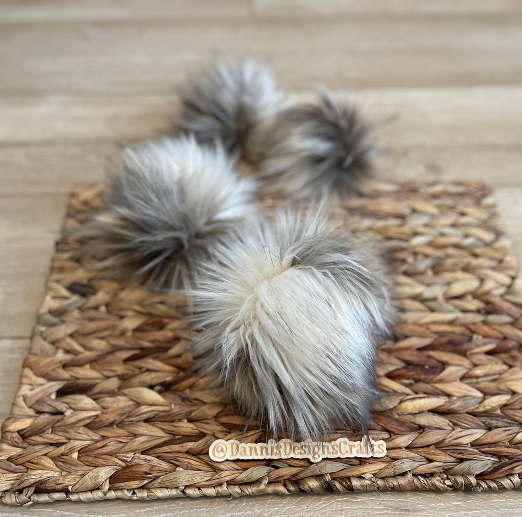 Mojave desert wolf faux fur Pom Pom