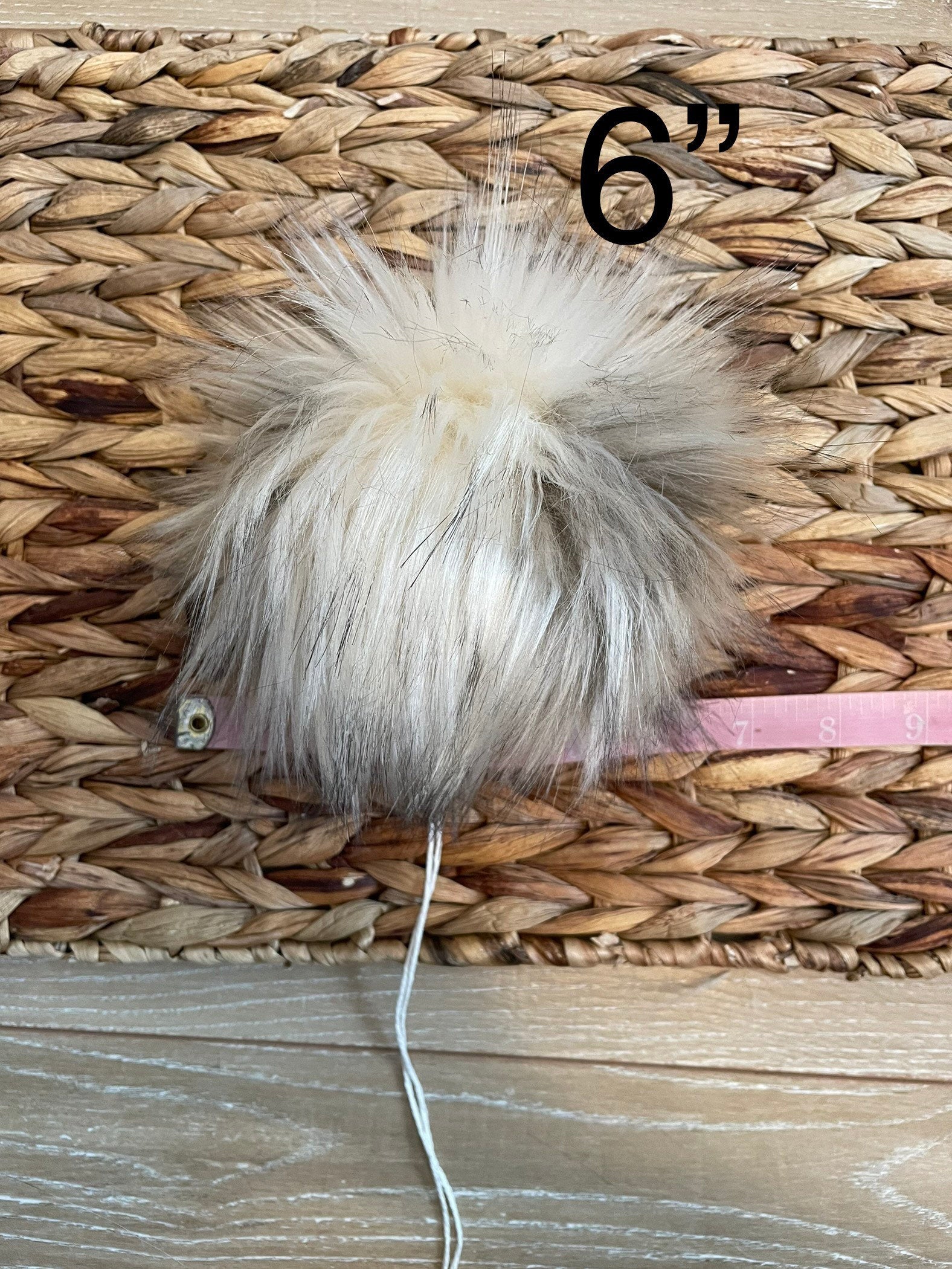 Mojave desert wolf faux fur Pom Pom