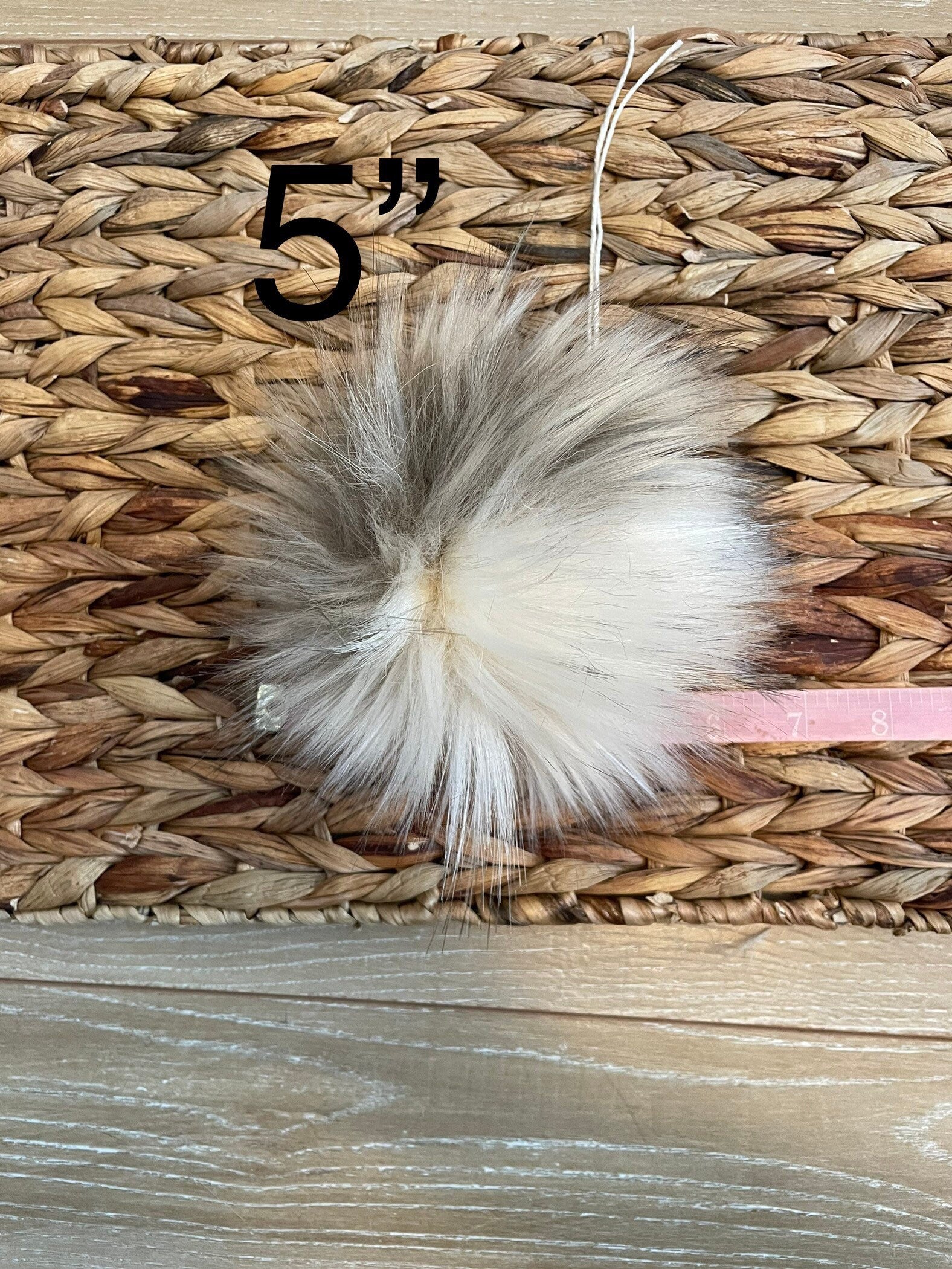 Mojave desert wolf faux fur Pom Pom