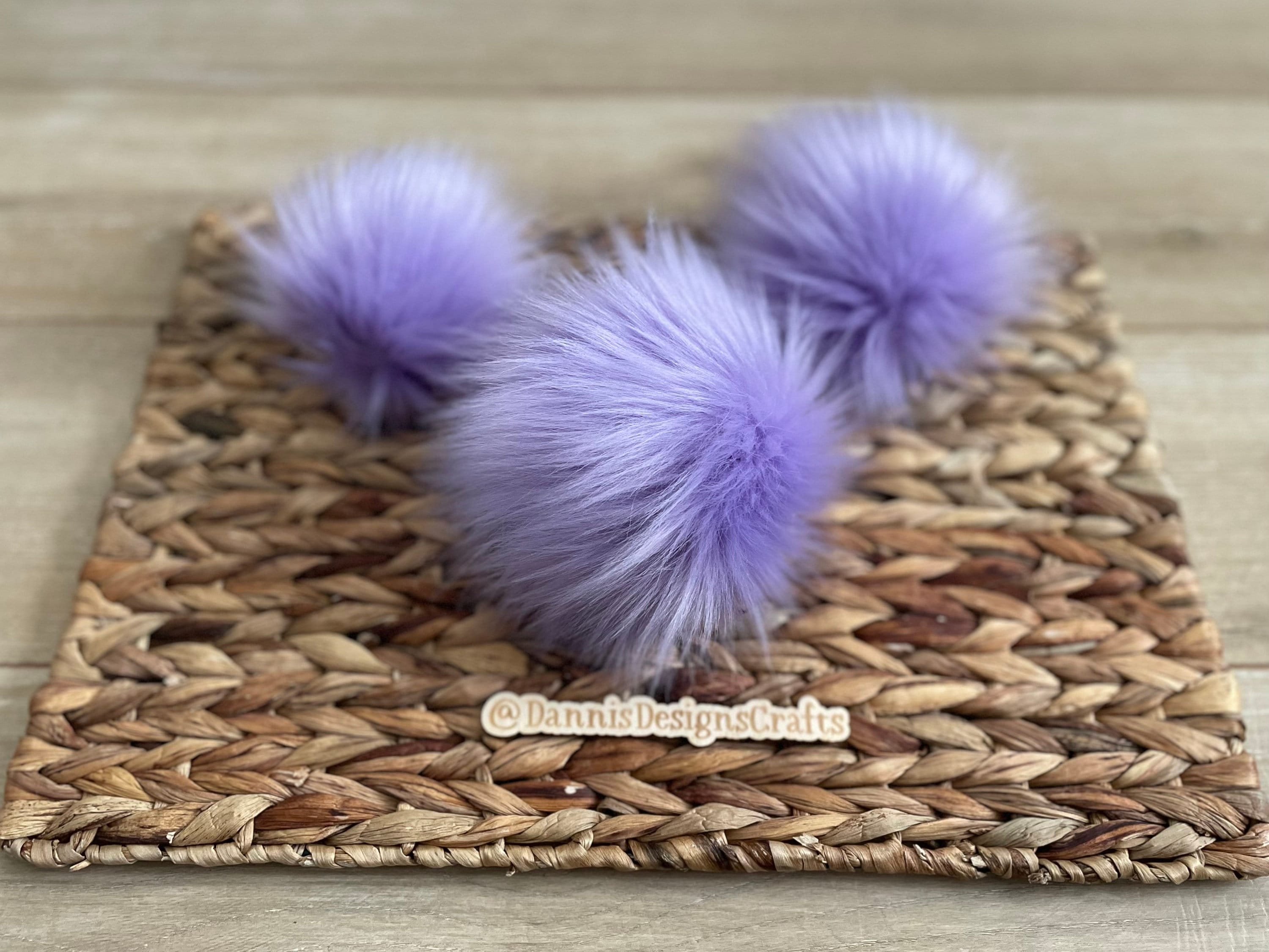 Lavender faux fur Pom Pom