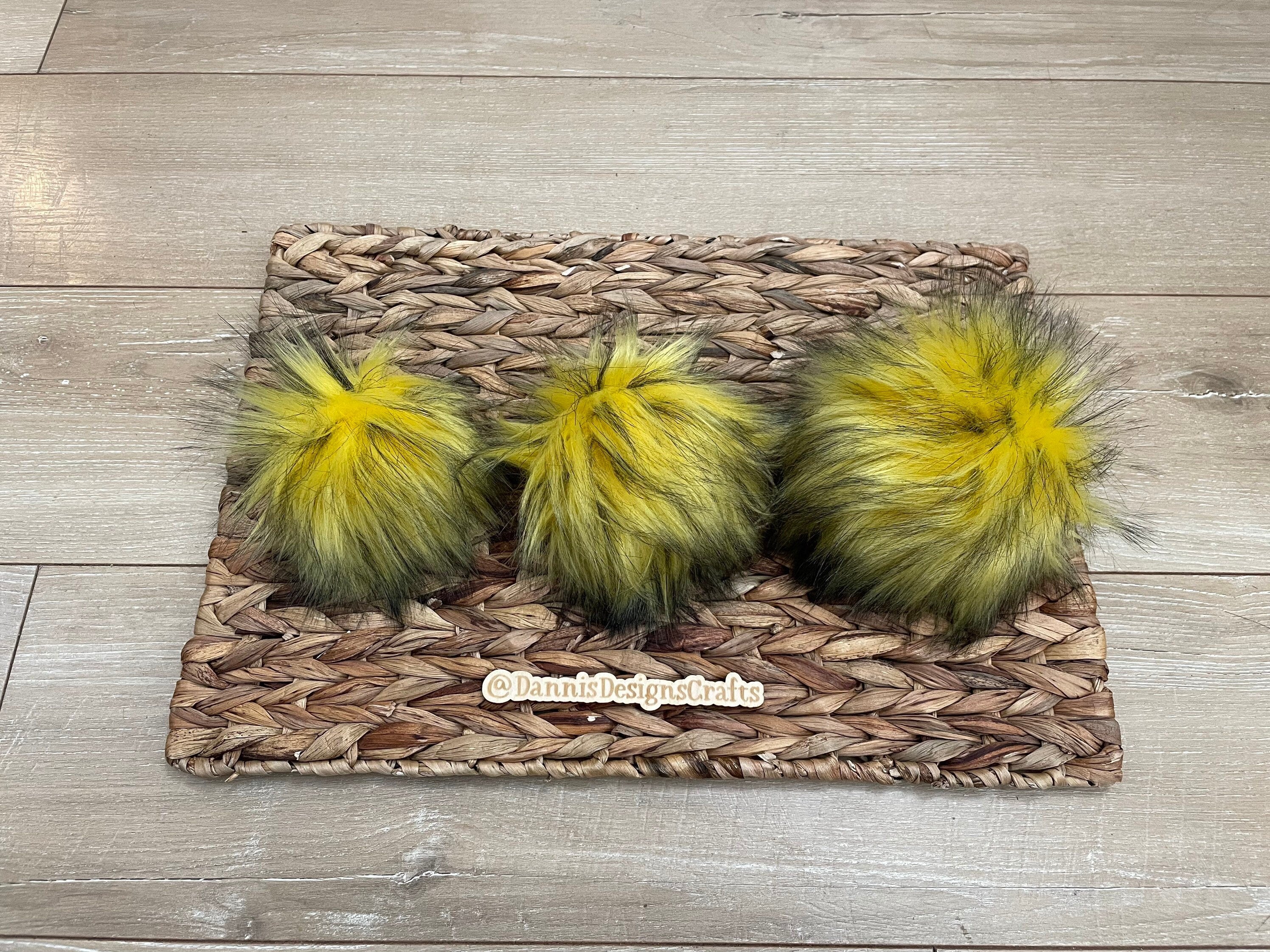 Honey bee Faux fur Pom Pom