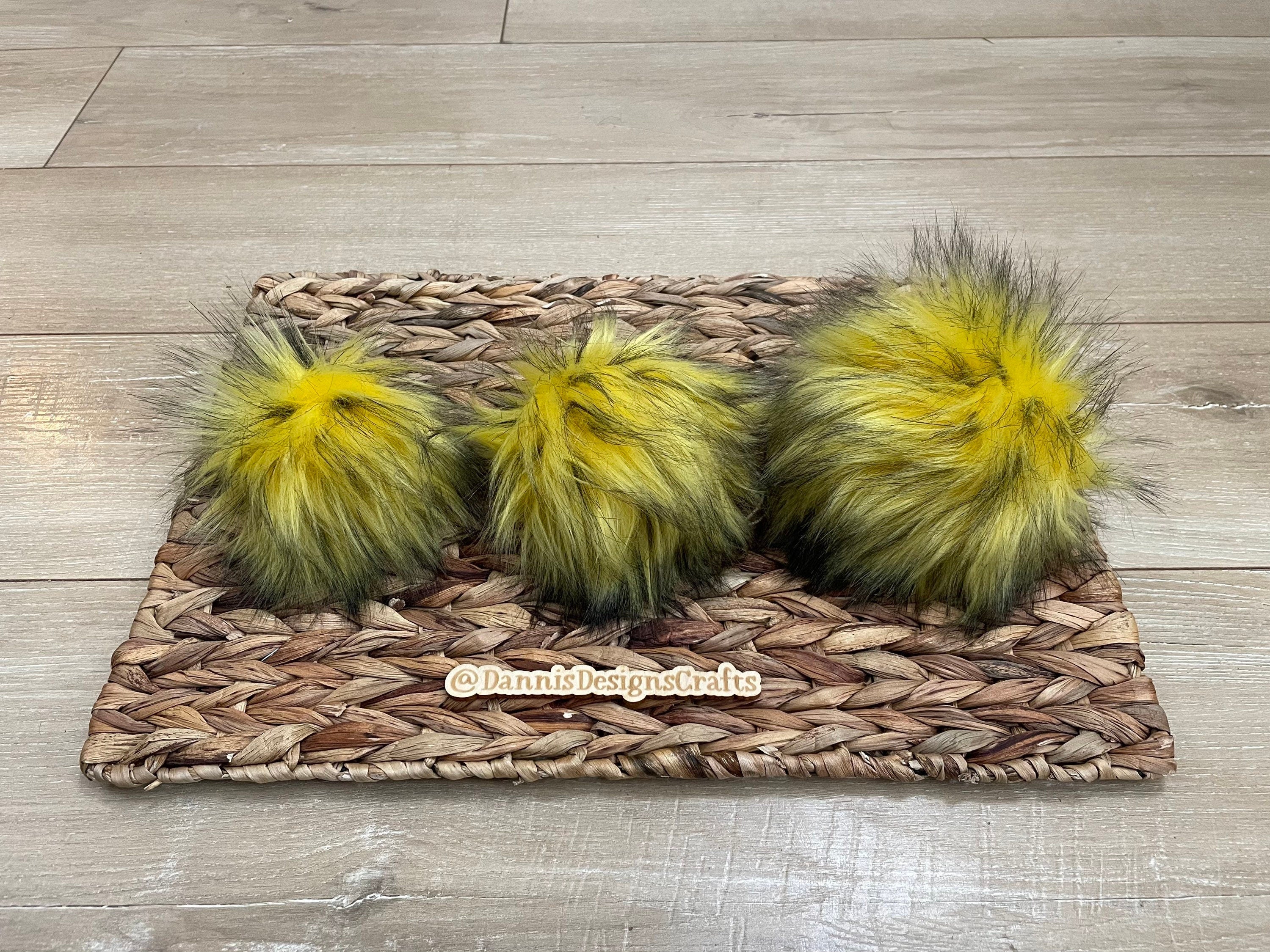 Honey bee Faux fur Pom Pom