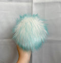 Aqua Faux fur Pom Pom