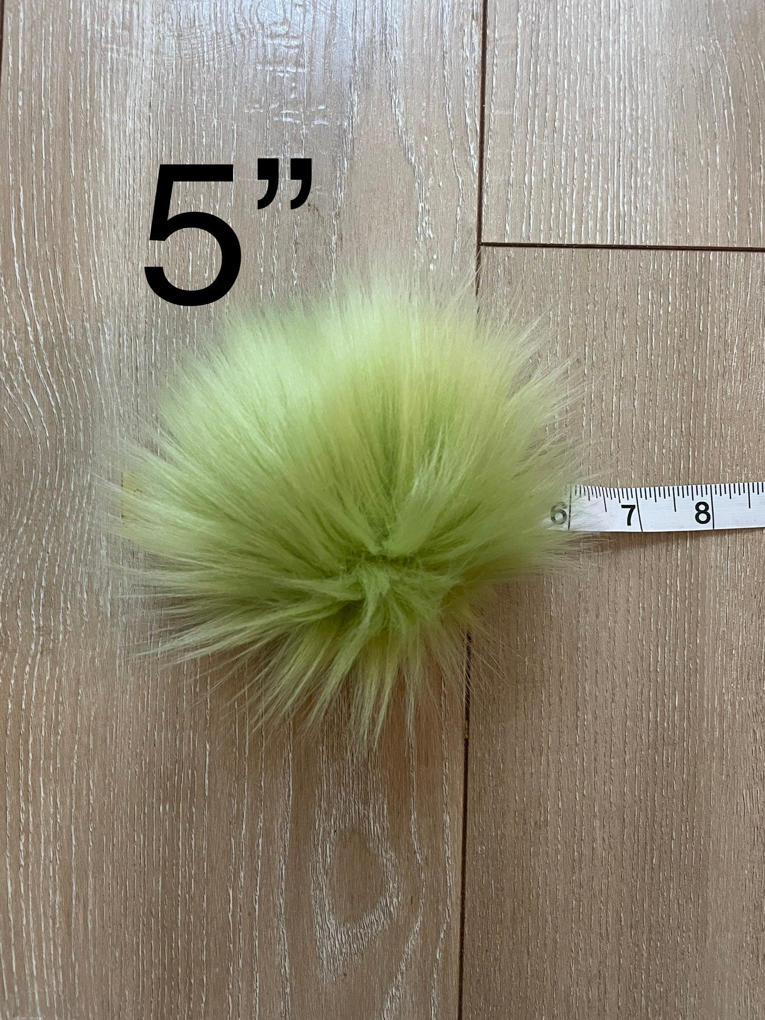 Wasabi green faux fur Pom Pom