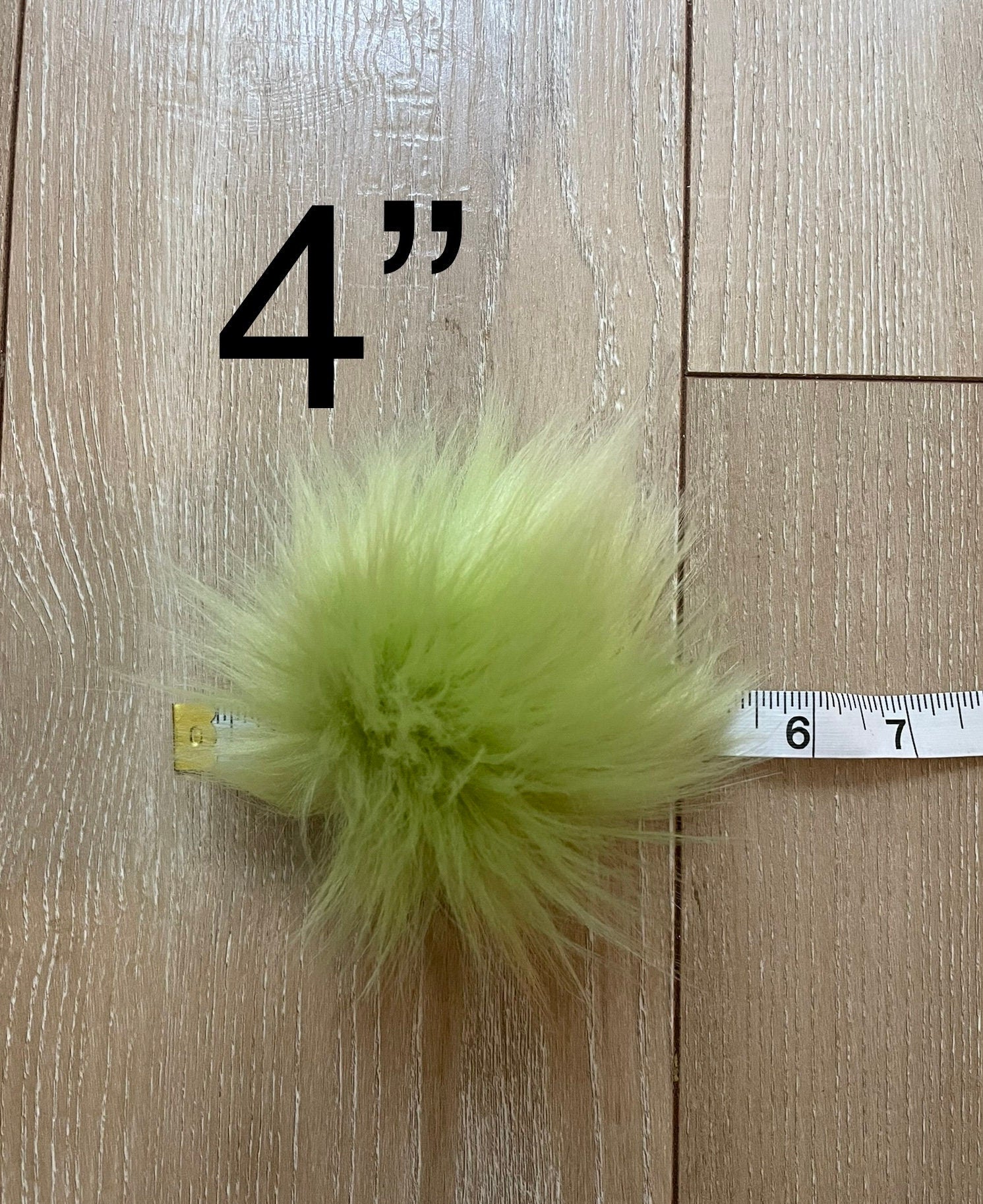 Wasabi green faux fur Pom Pom