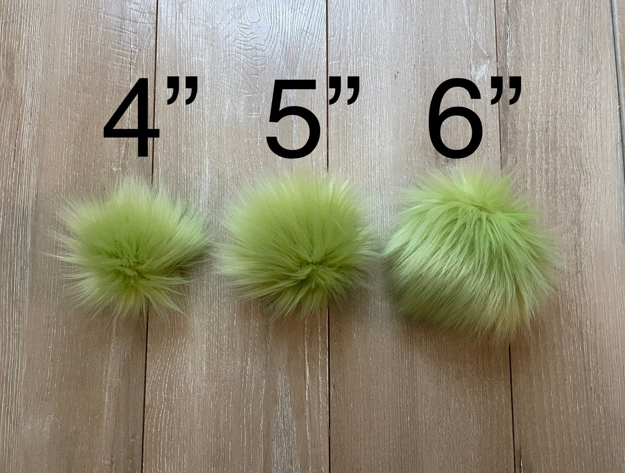 Wasabi green faux fur Pom Pom