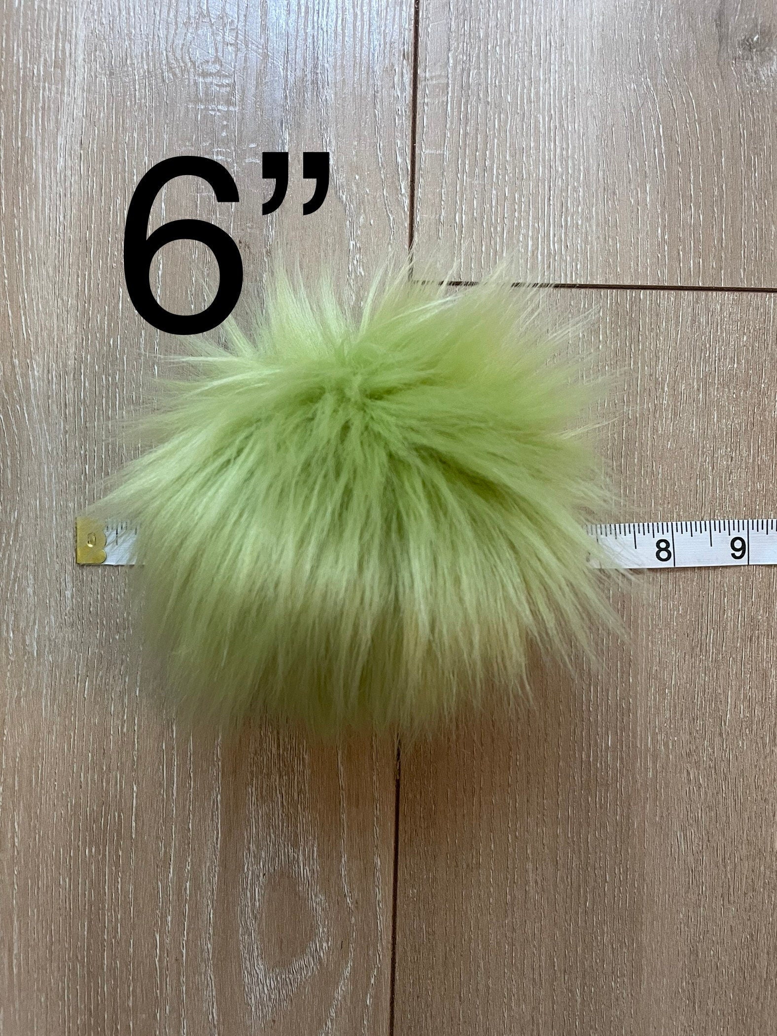 Wasabi green faux fur Pom Pom
