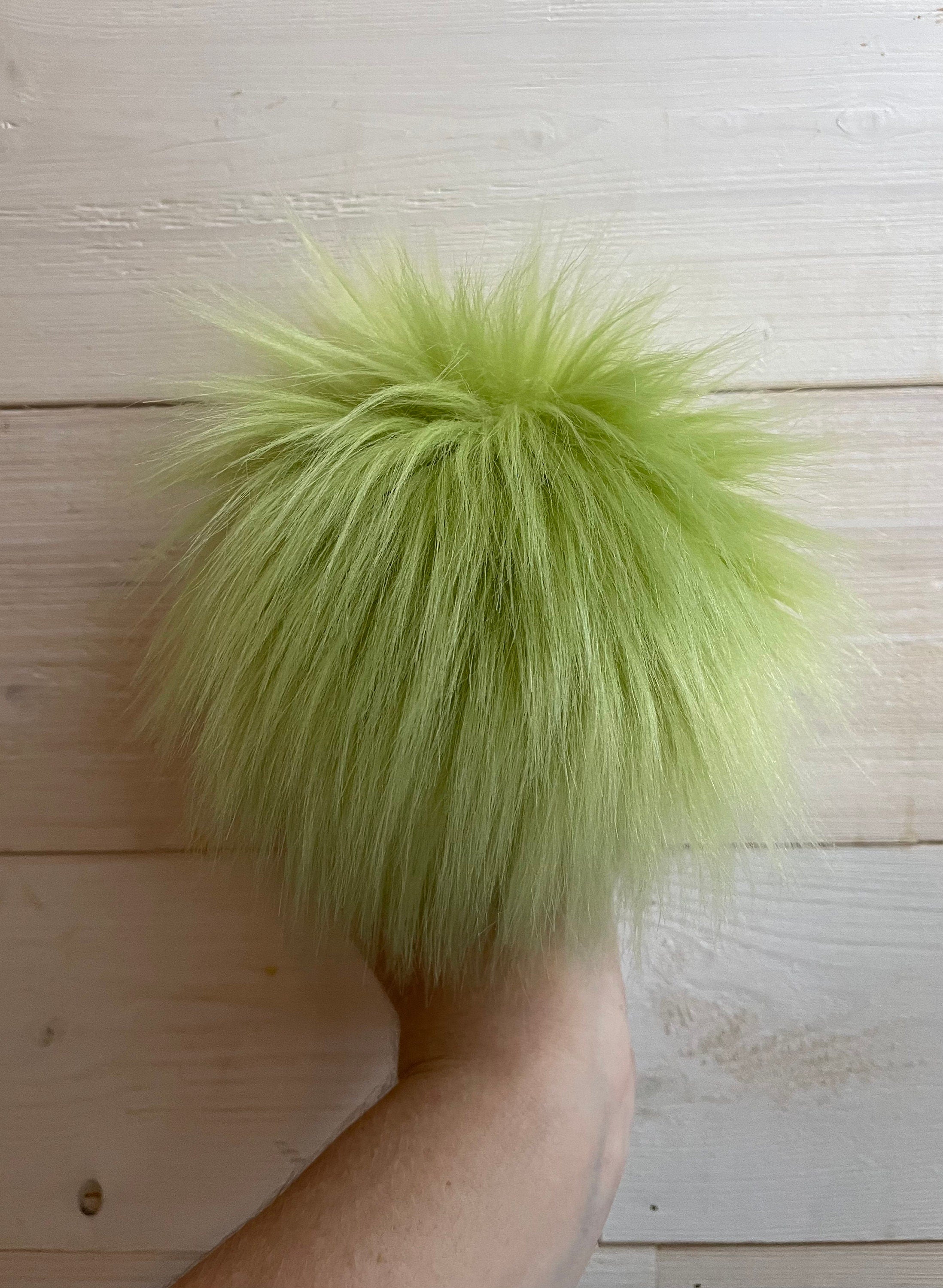 Wasabi green faux fur Pom Pom