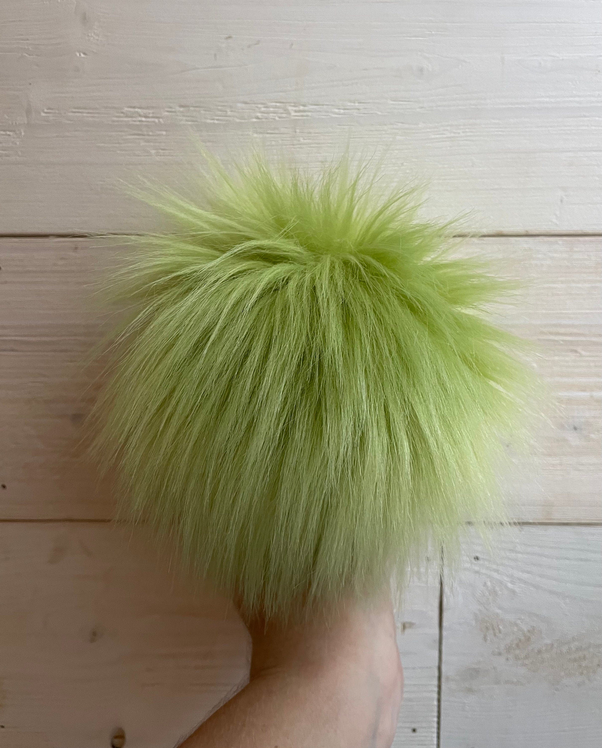Wasabi green faux fur Pom Pom