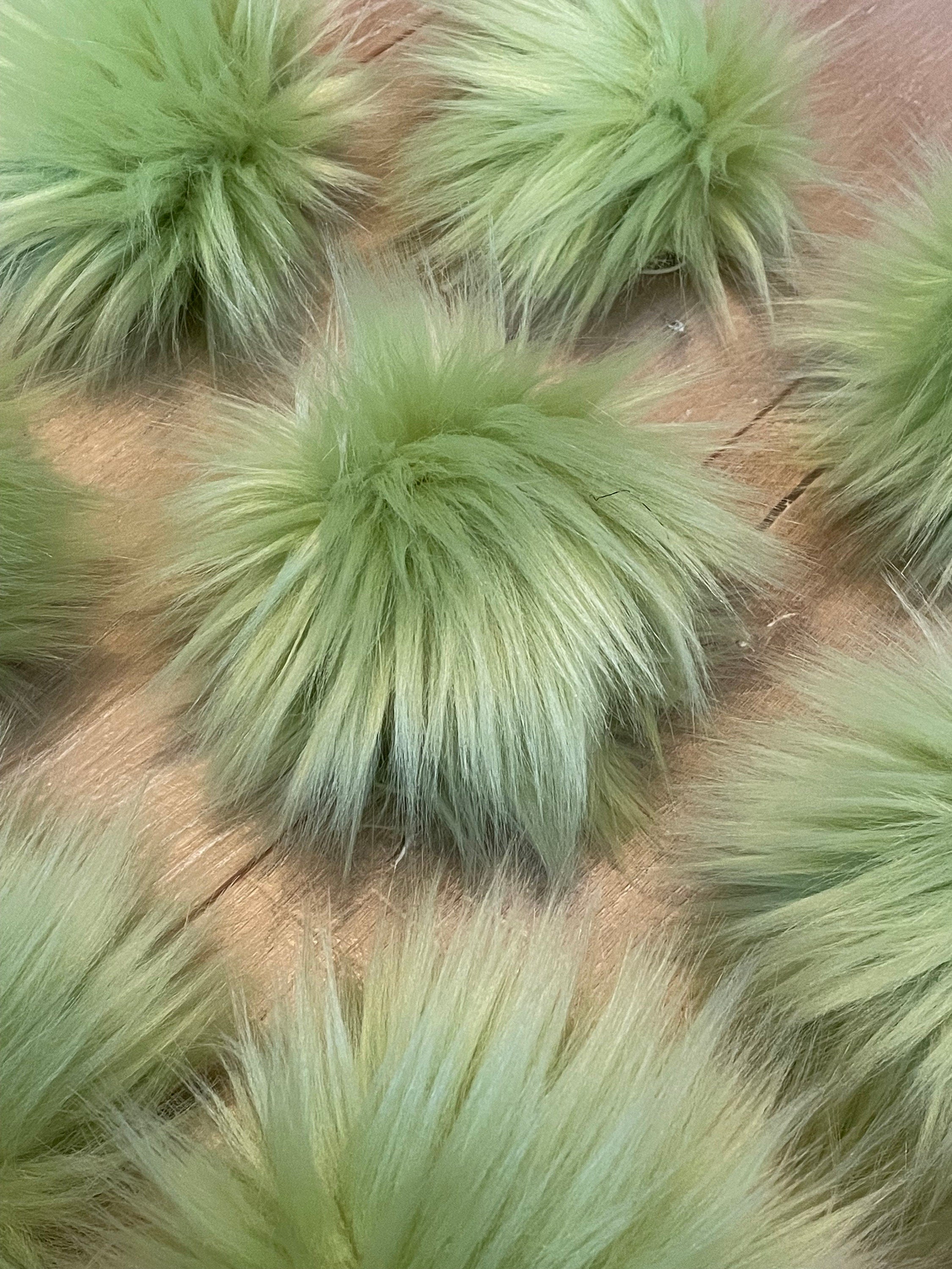 Wasabi green faux fur Pom Pom