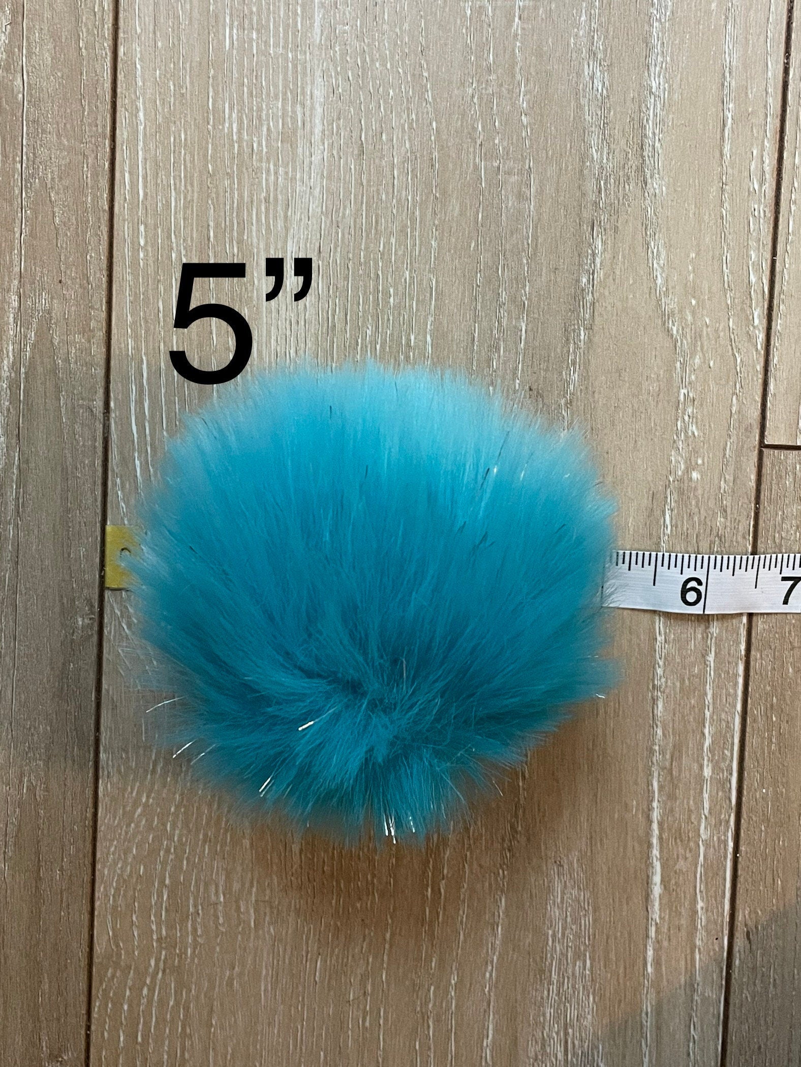 Turquoise tinsel Pom Pom