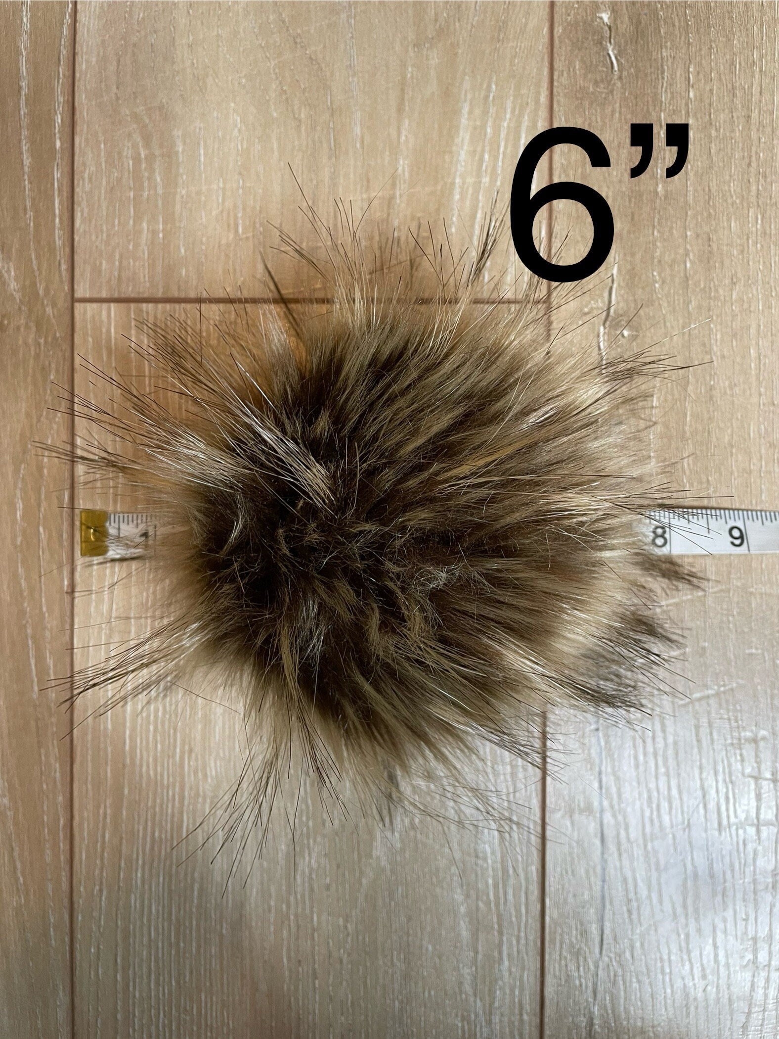 Tabby cat faux fur Pom